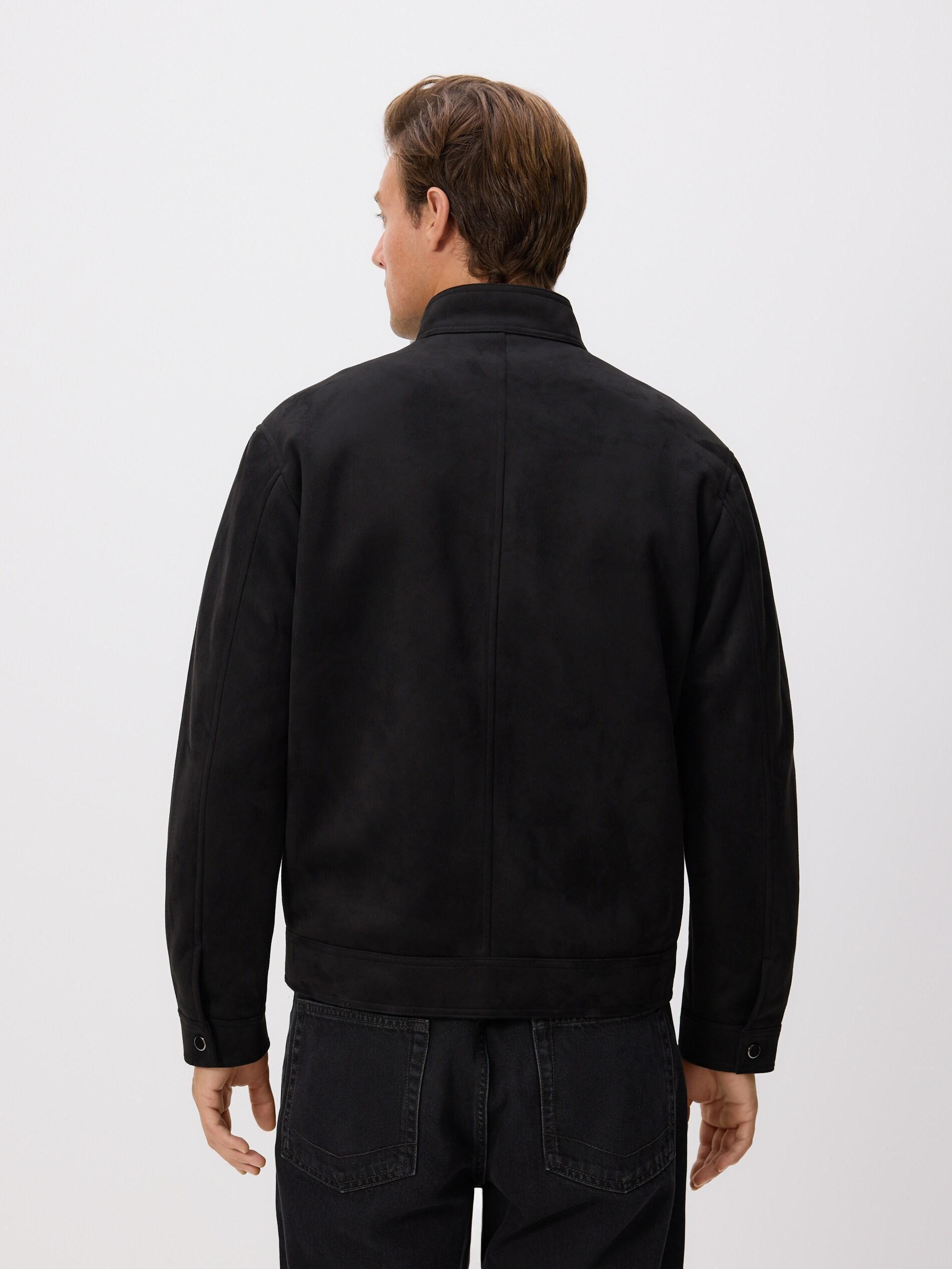 Black Faux Suede Jacket, Black, large image number 4