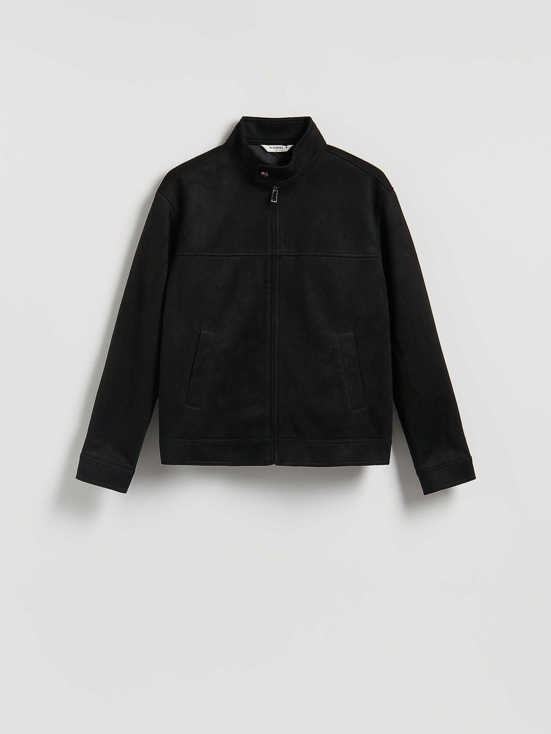 Black Faux Suede Jacket, Black, large image number 5