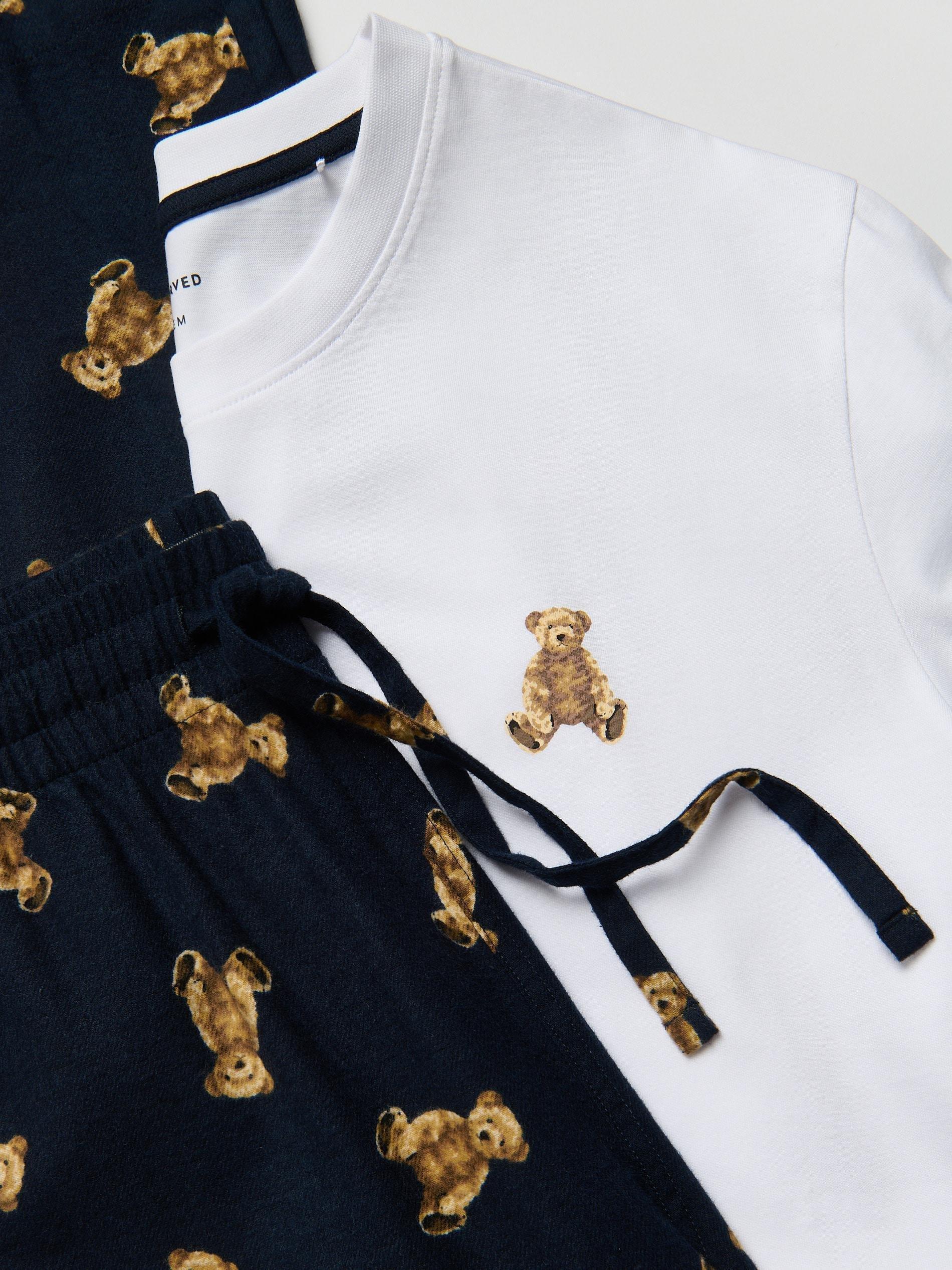 White Two Piece Printed Pyjama Set, White, large image number 5