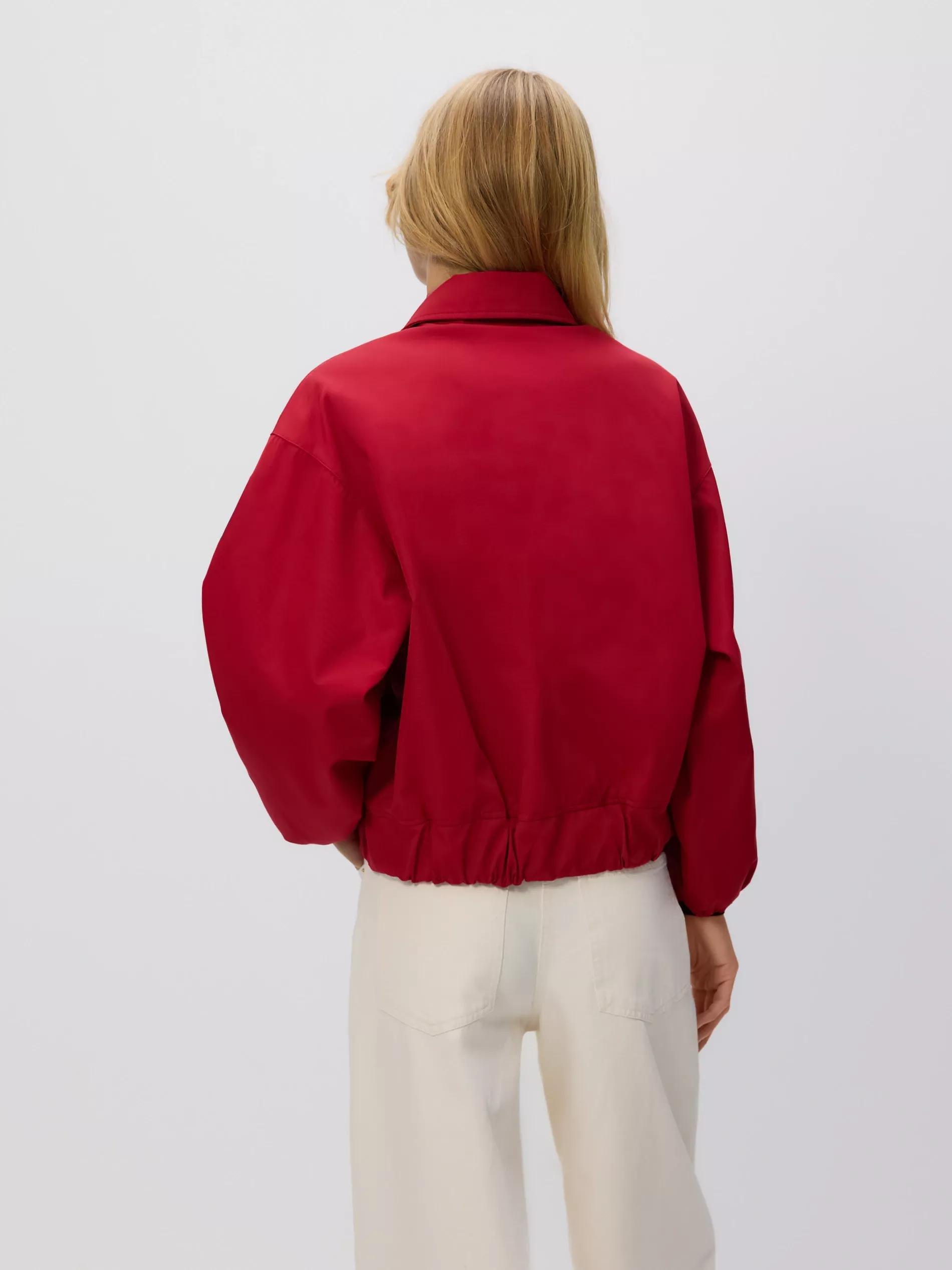 Red Bomber Jacket With Collar, Red, large image number 3
