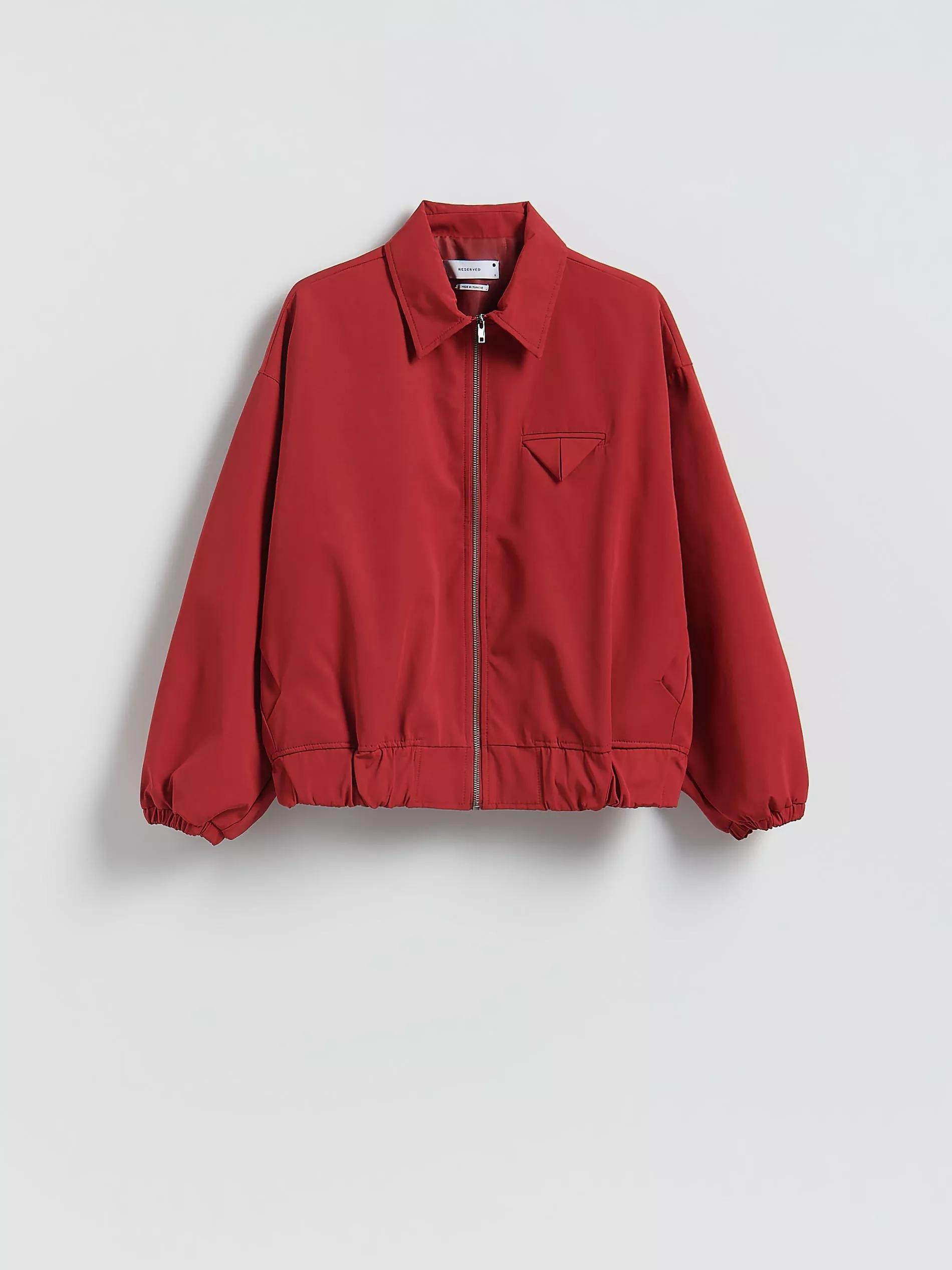 Red Bomber Jacket With Collar, Red, large image number 4