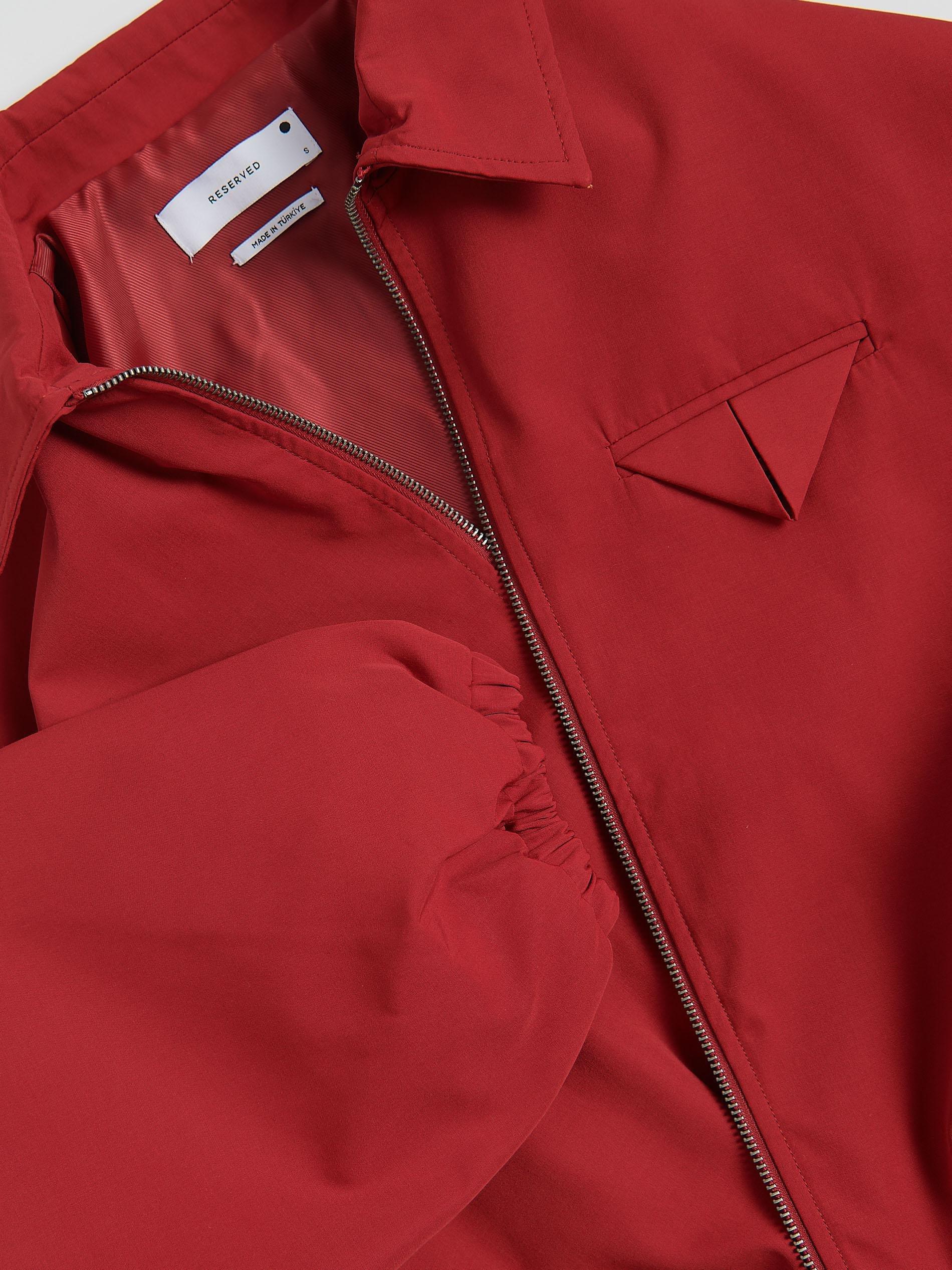 Red Bomber Jacket With Collar, Red, large image number 5