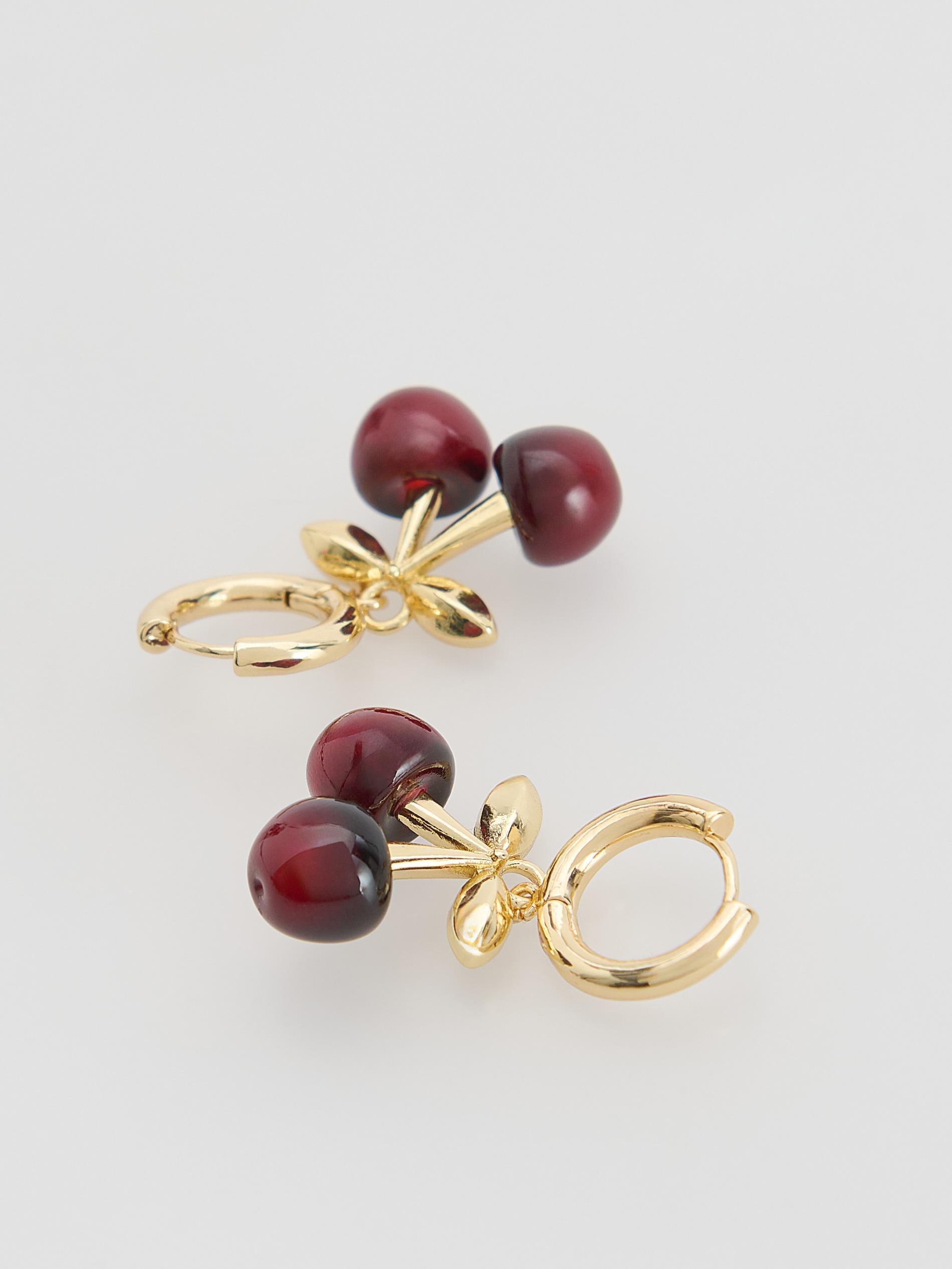 Mahogany Dangle Earrings, Burgundy, large image number 1