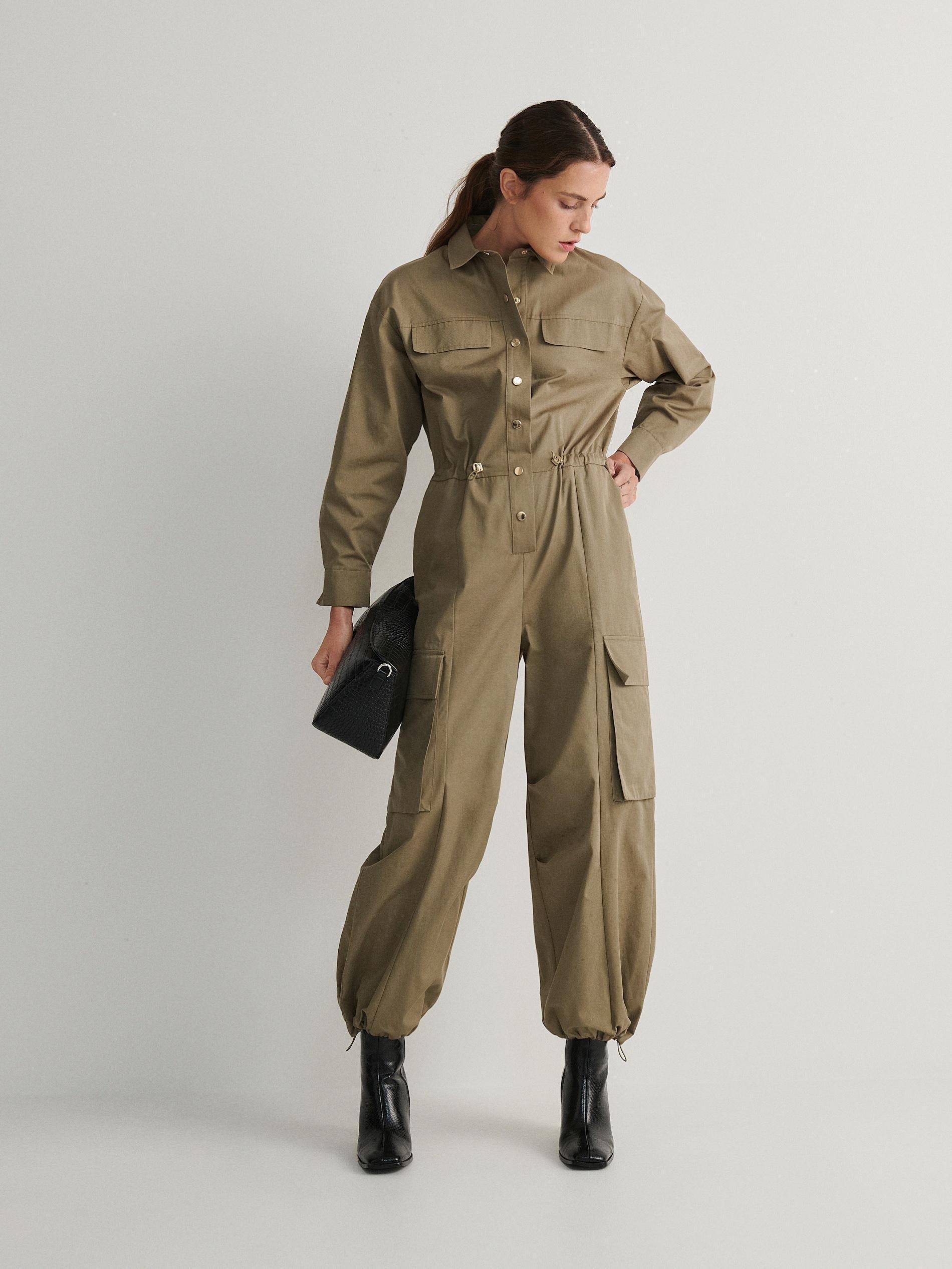 Green Cargo Jumpsuit, , large image number 2