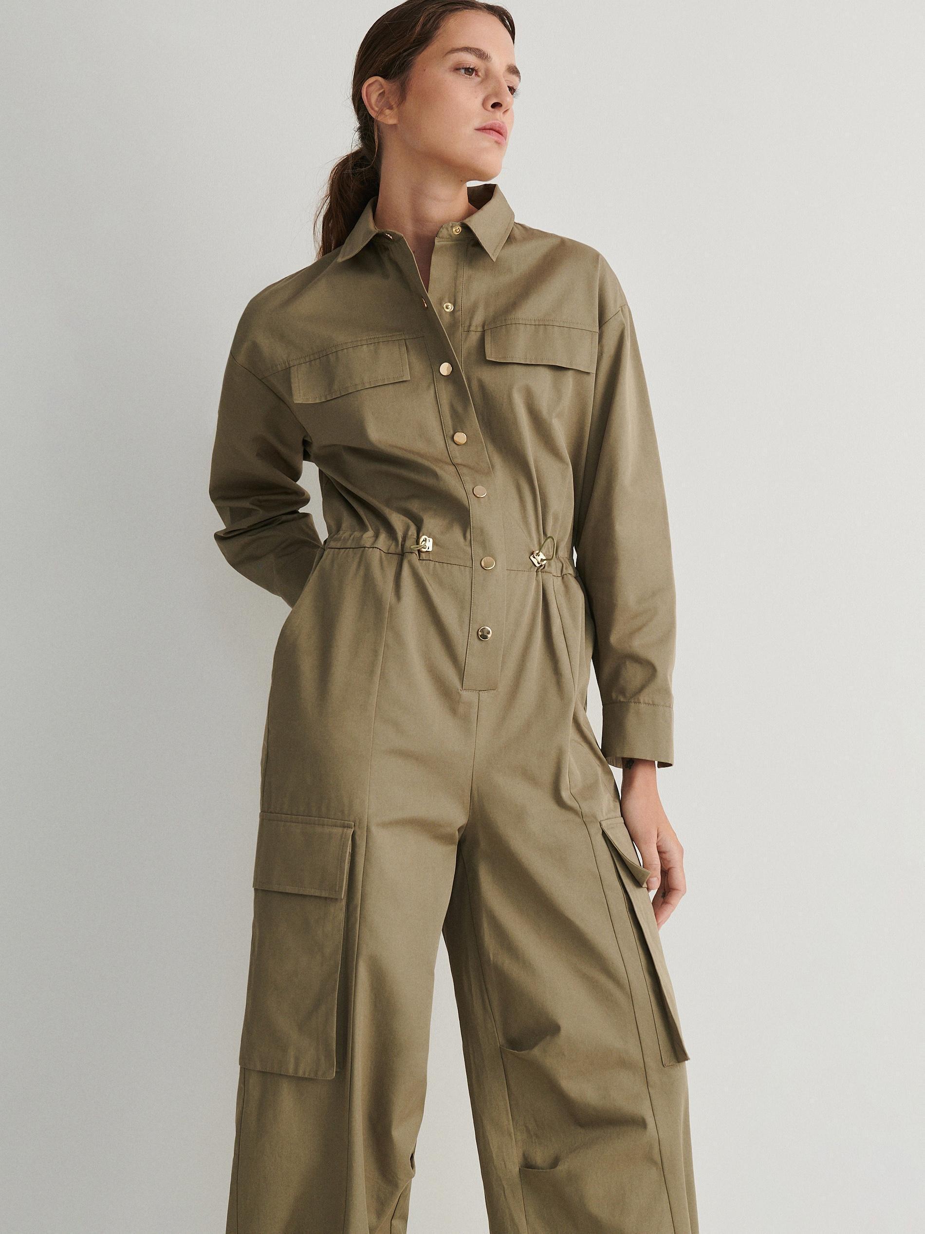 Green Cargo Jumpsuit, , large image number 3