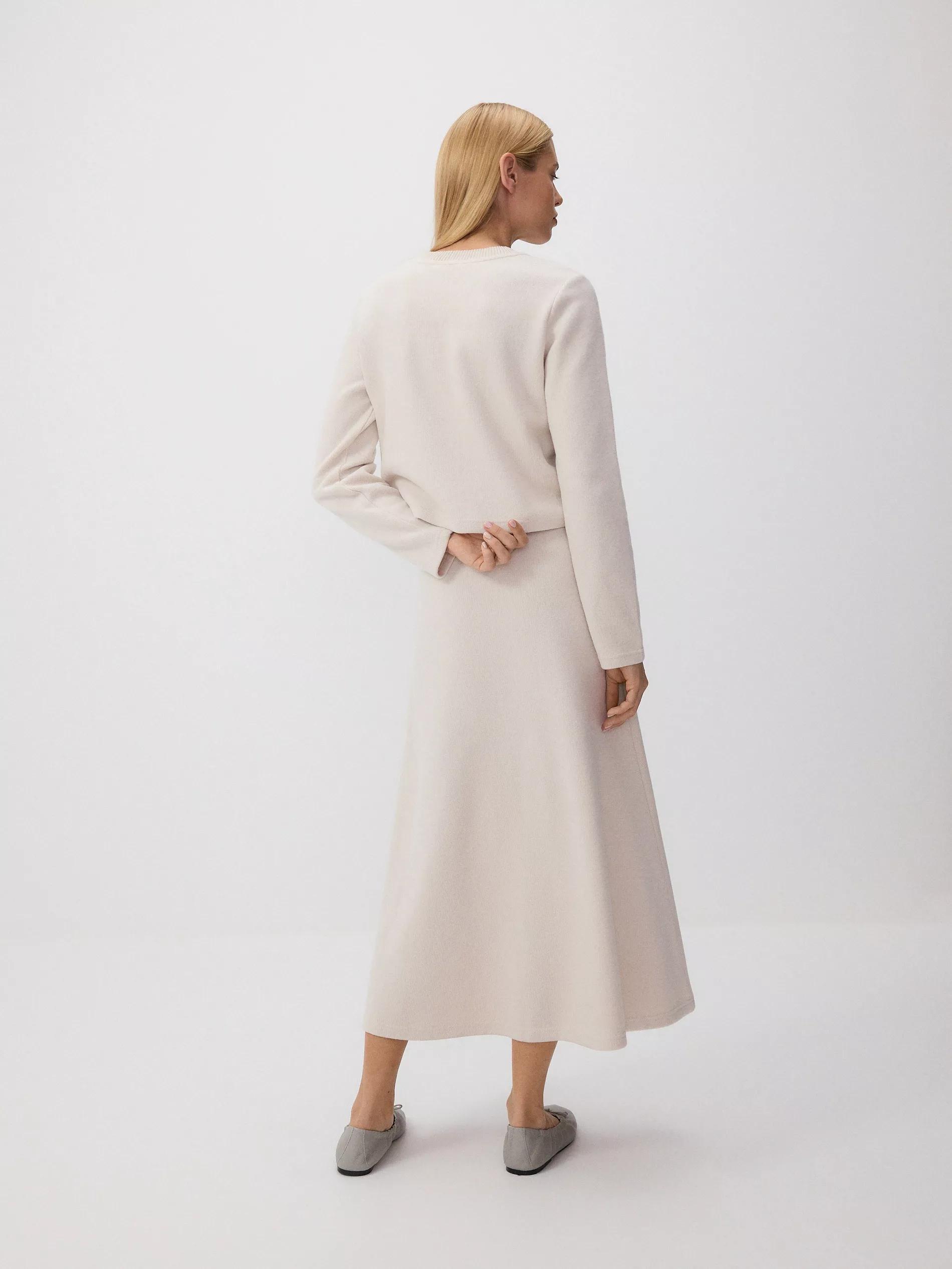 Beige Knitted Maxi Skirt, , large image number 3