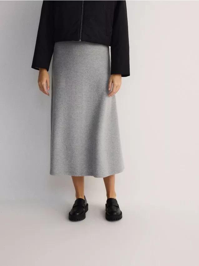 Grey Knitted Maxi Skirt, , large image number 0