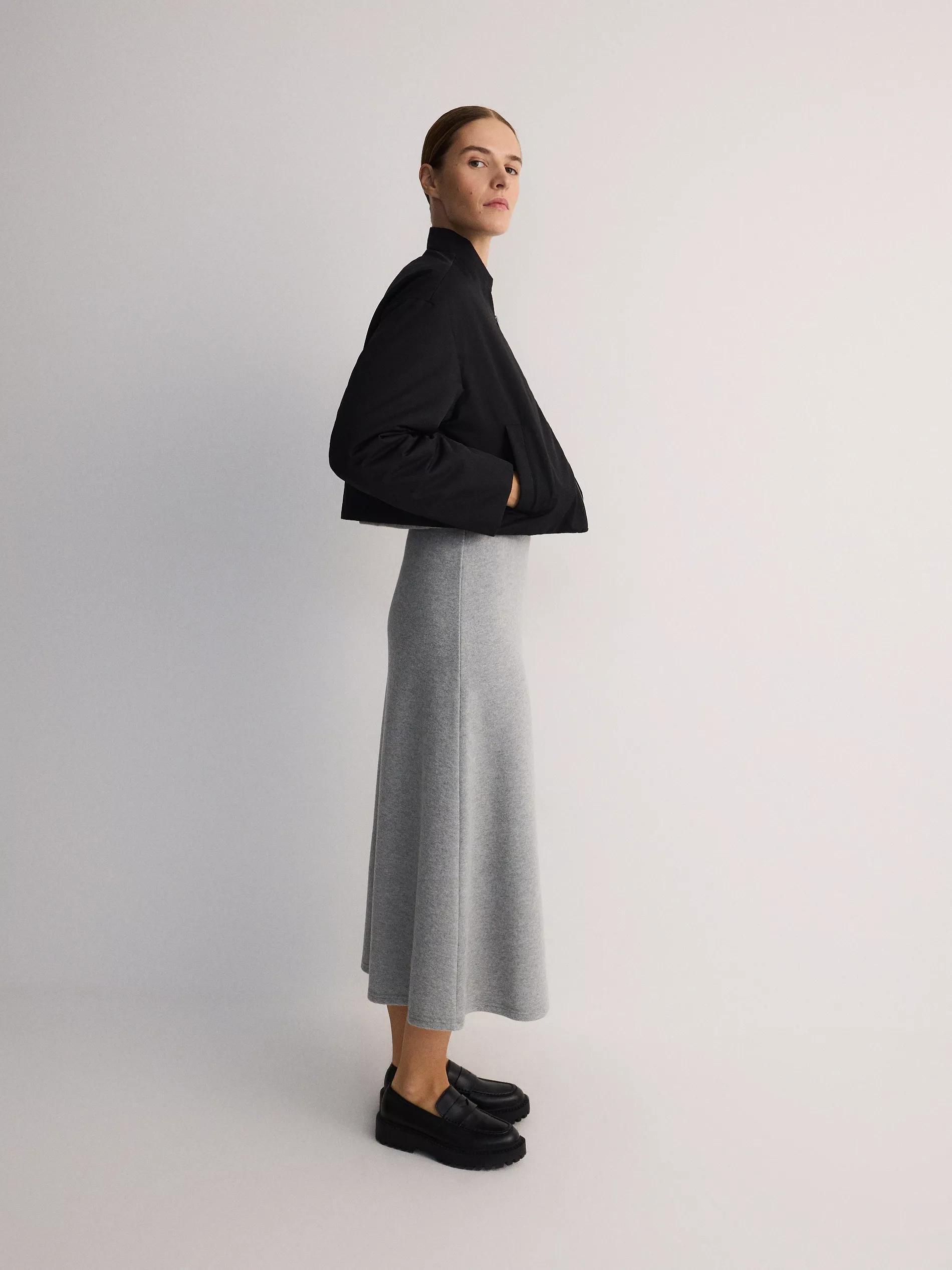 Grey Knitted Maxi Skirt, , large image number 2