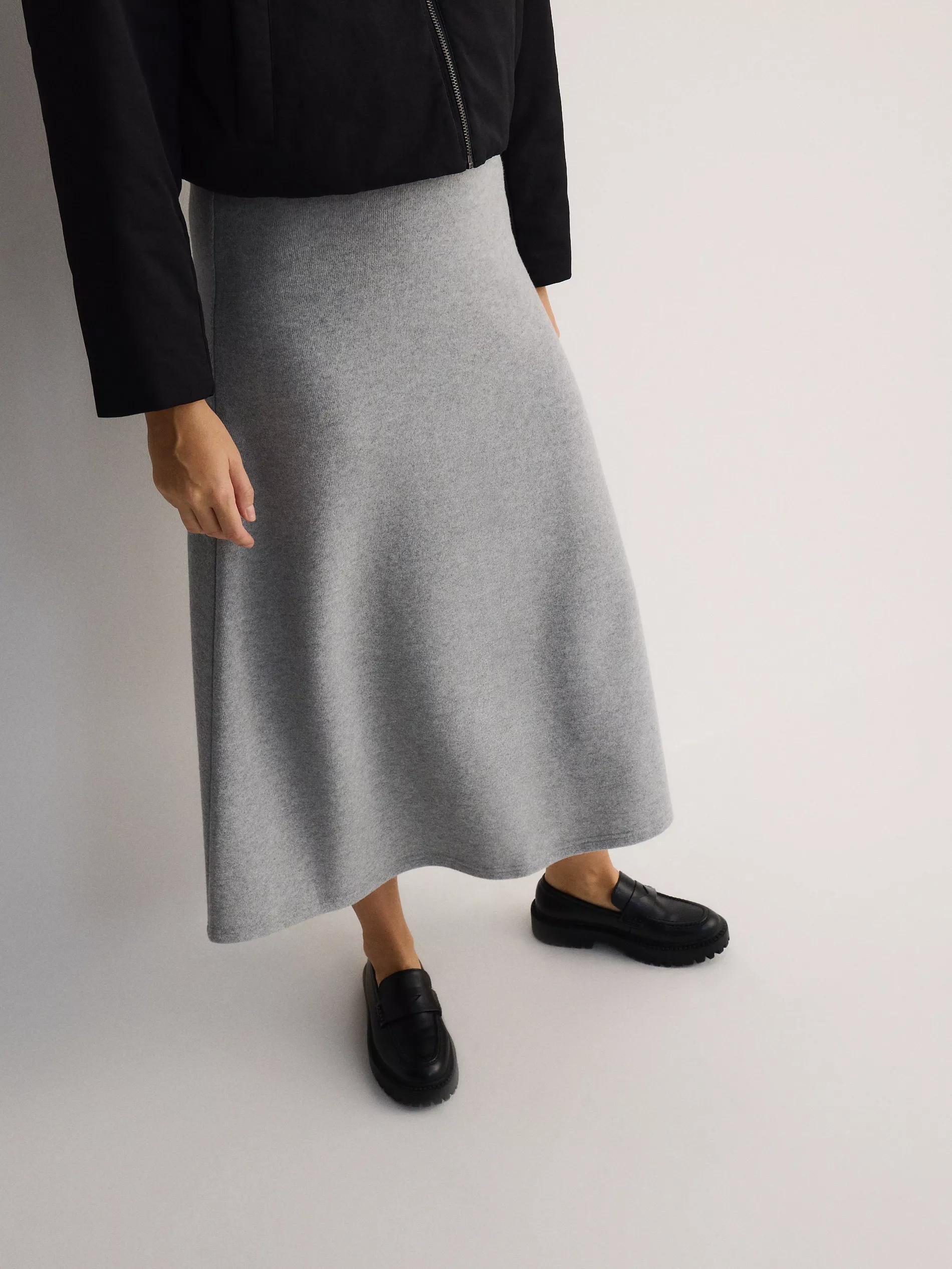 Grey Knitted Maxi Skirt, , large image number 5