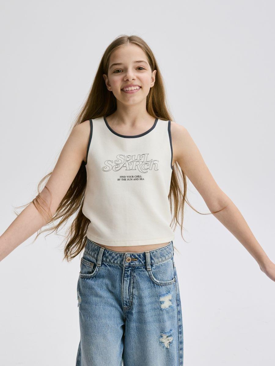 Cream Top With Increased Print, , large image number 2