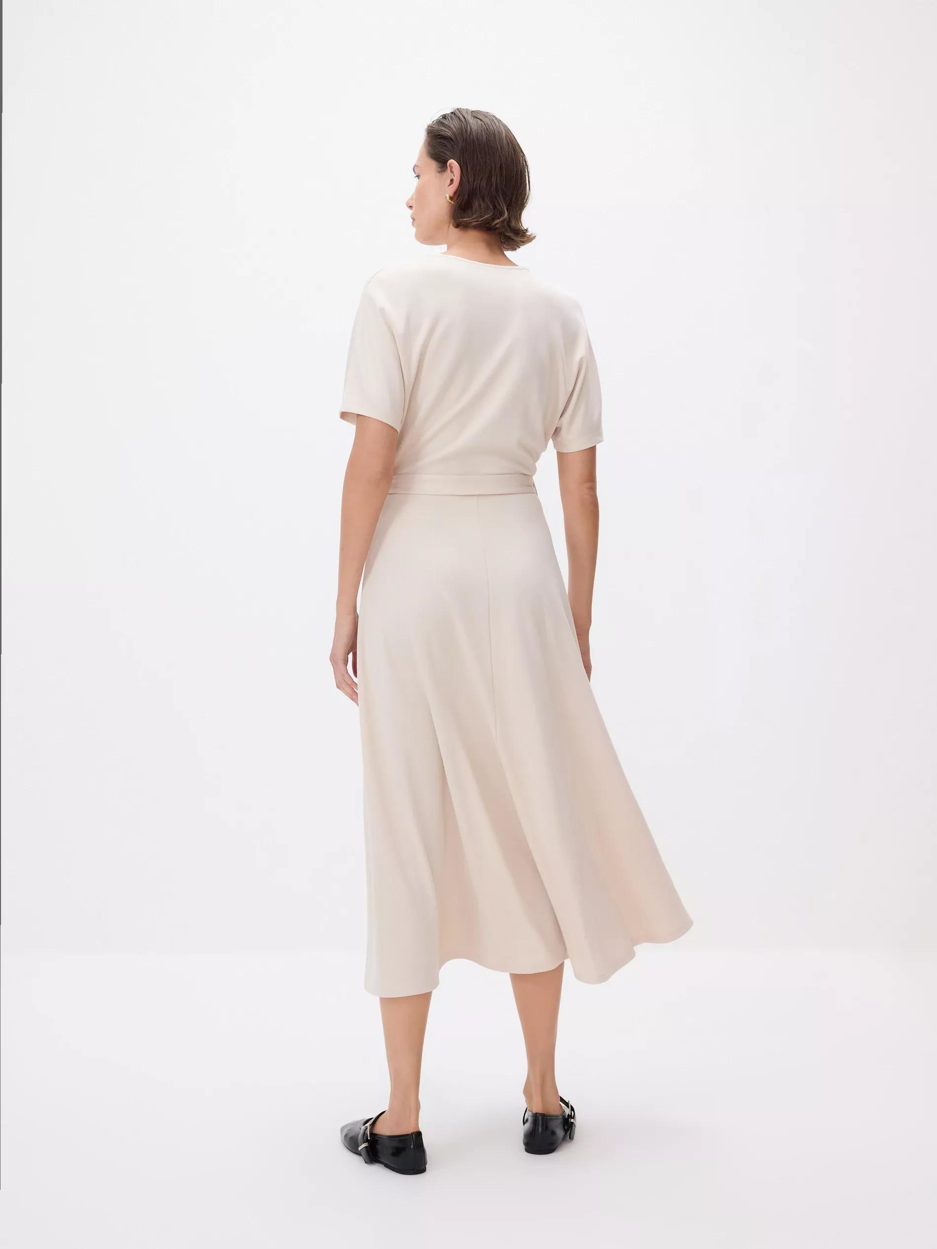 Beige Modal Rich Midi Dress, Ivory, large image number 1