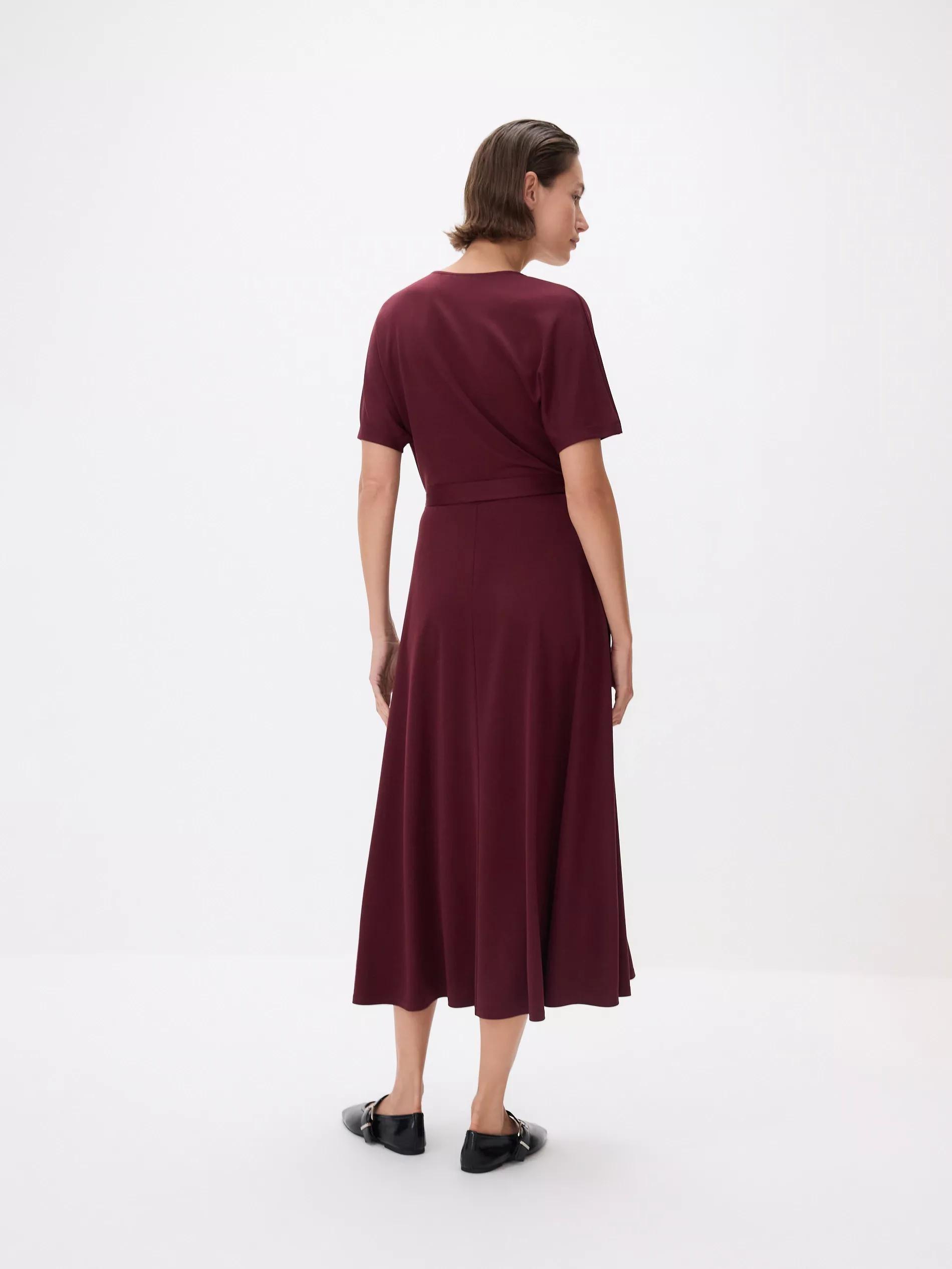 Maroon Modal Rich Midi Dress, , large image number 3
