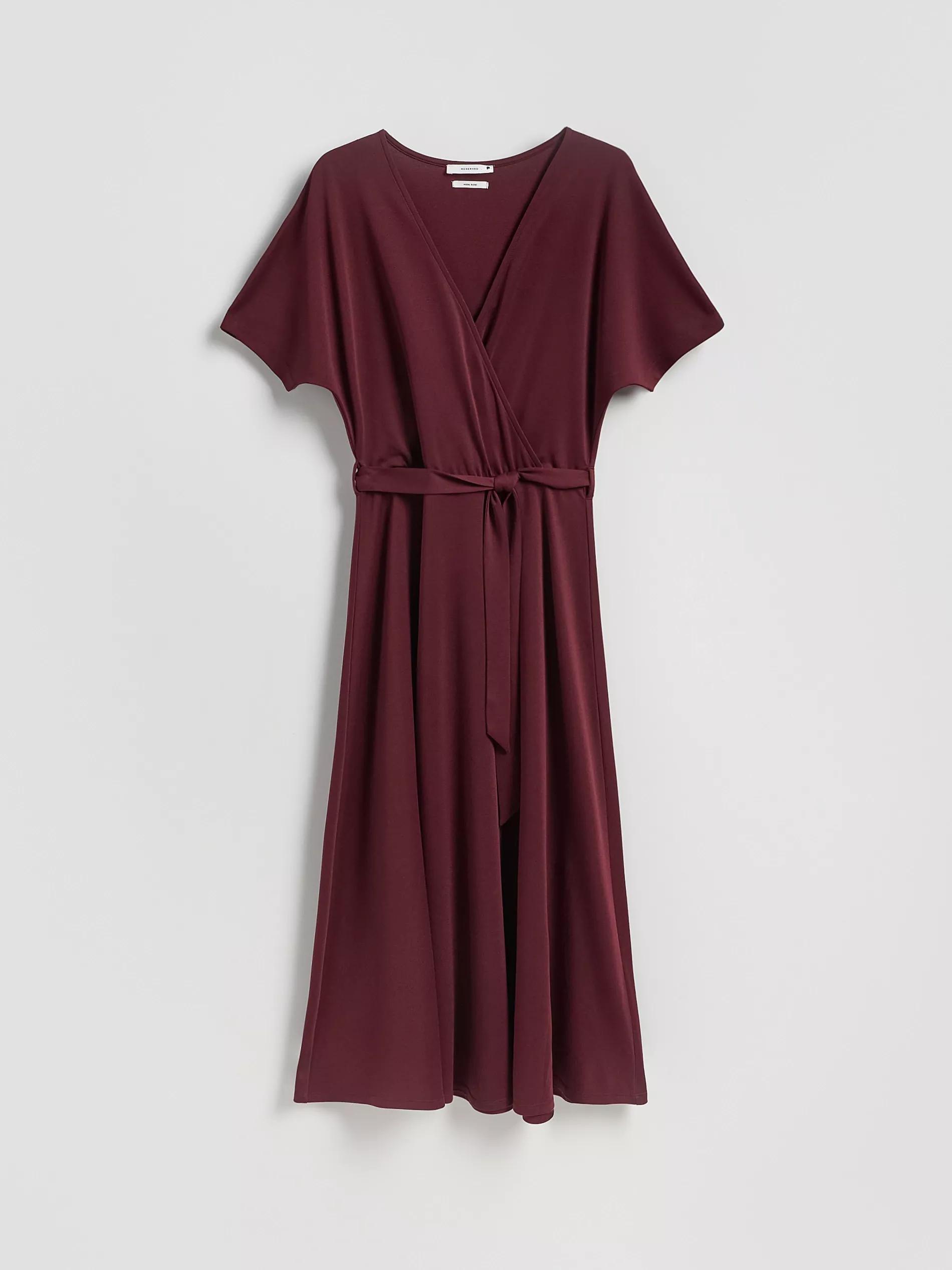 Maroon Modal Rich Midi Dress, , large image number 4