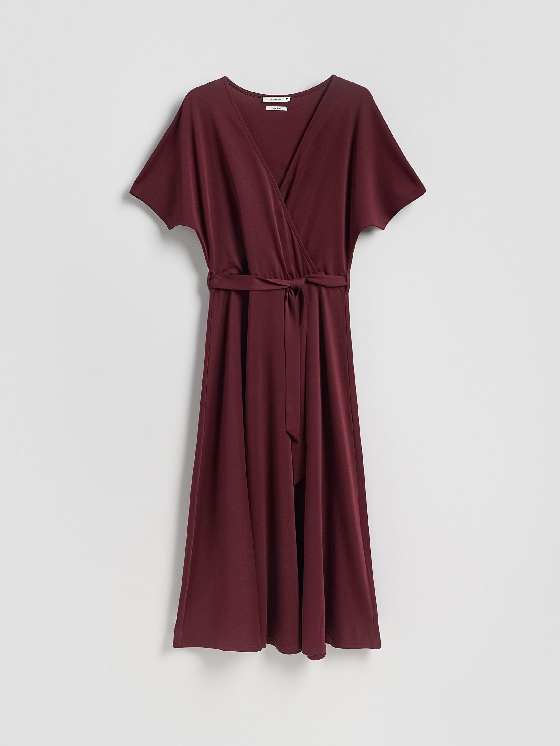 MAROON Modal rich midi dress, Burgundy, large image number 4