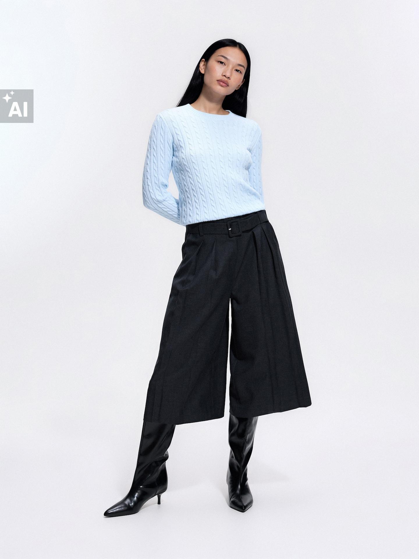 Blue Viscose Blend Jumper, Blue, large image number 0