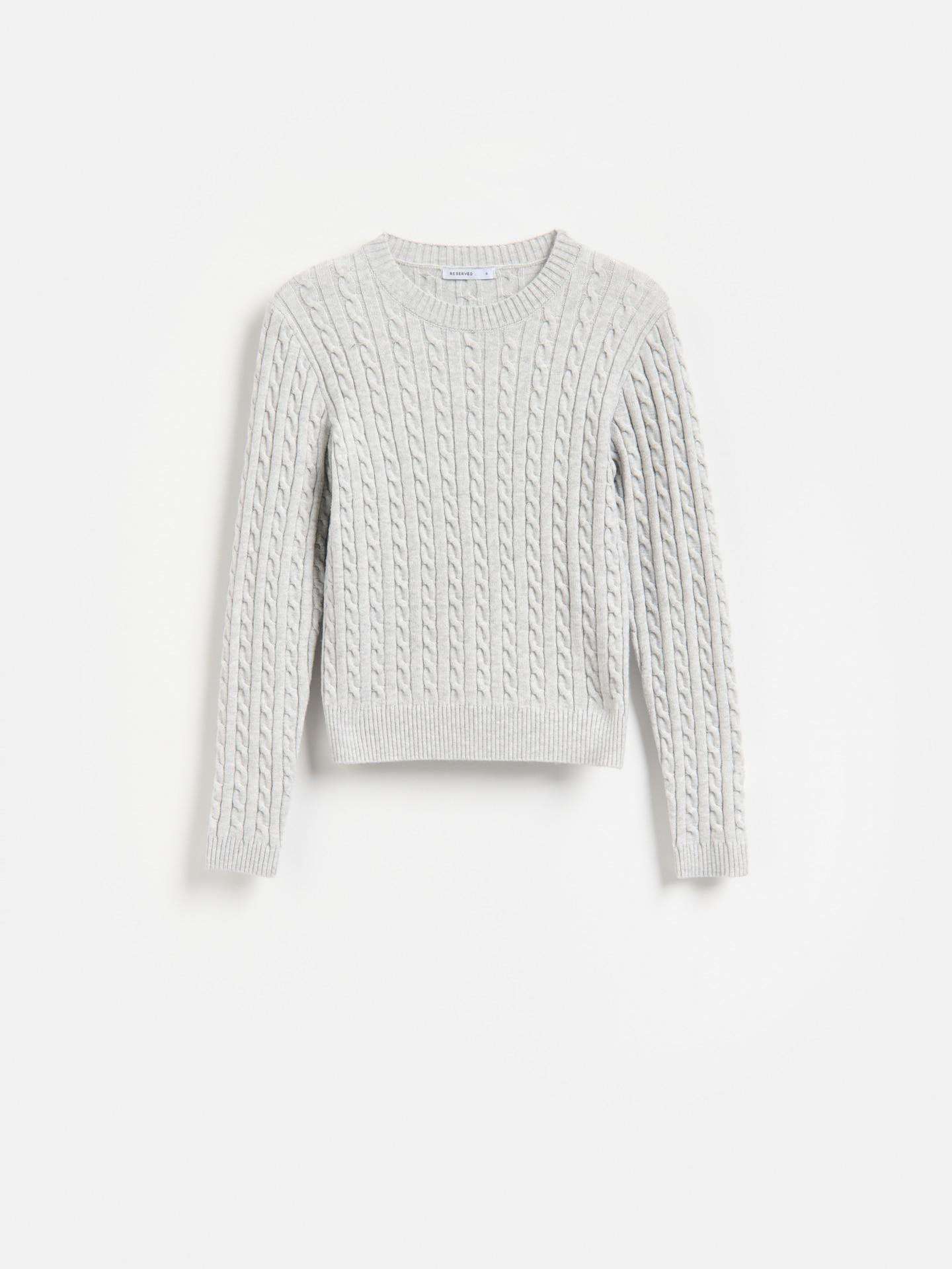Grey Viscose Blend Jumper, Light grey, medium
