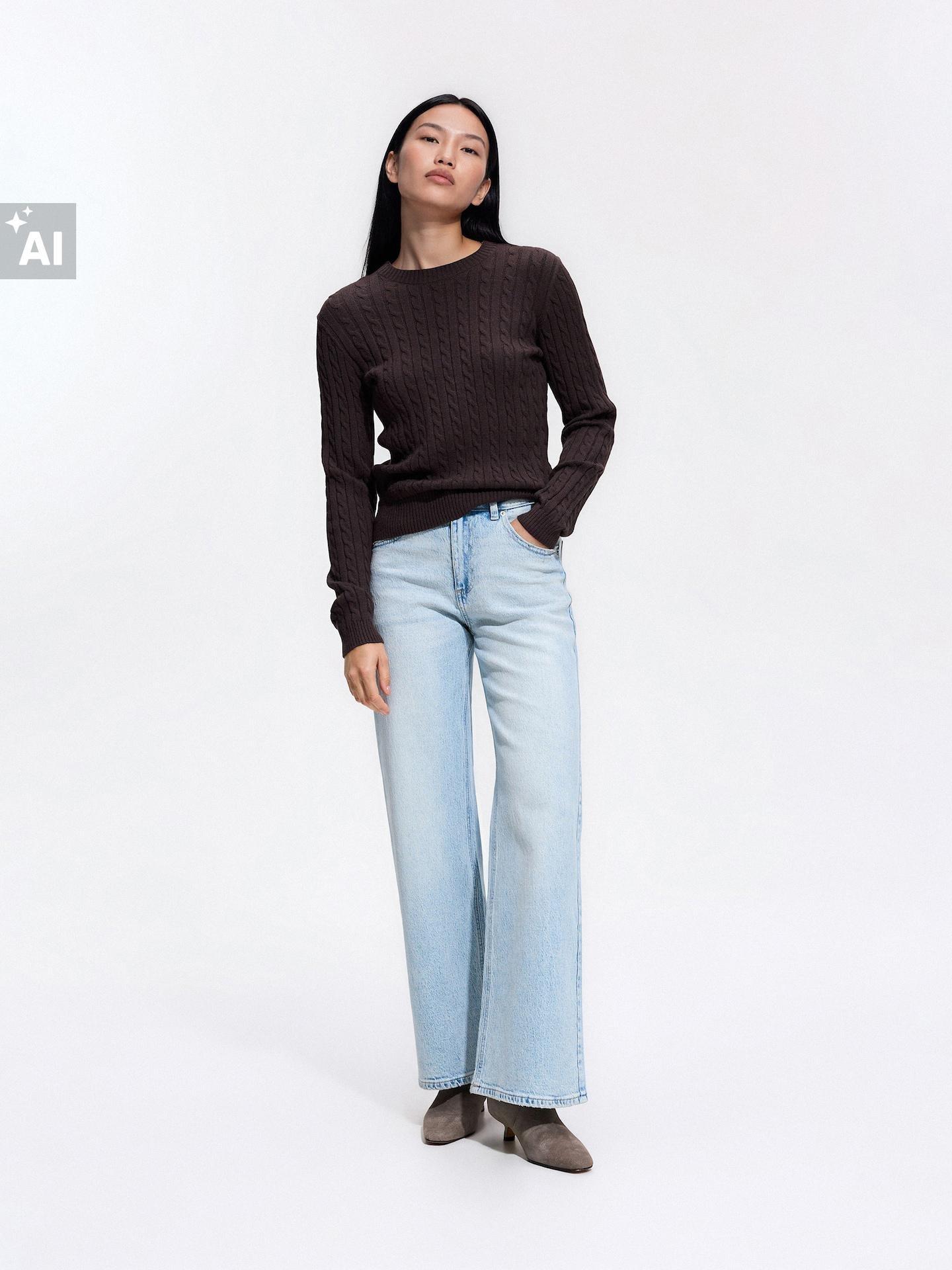 Brown Viscose Blend Jumper, Brown, large image number 1