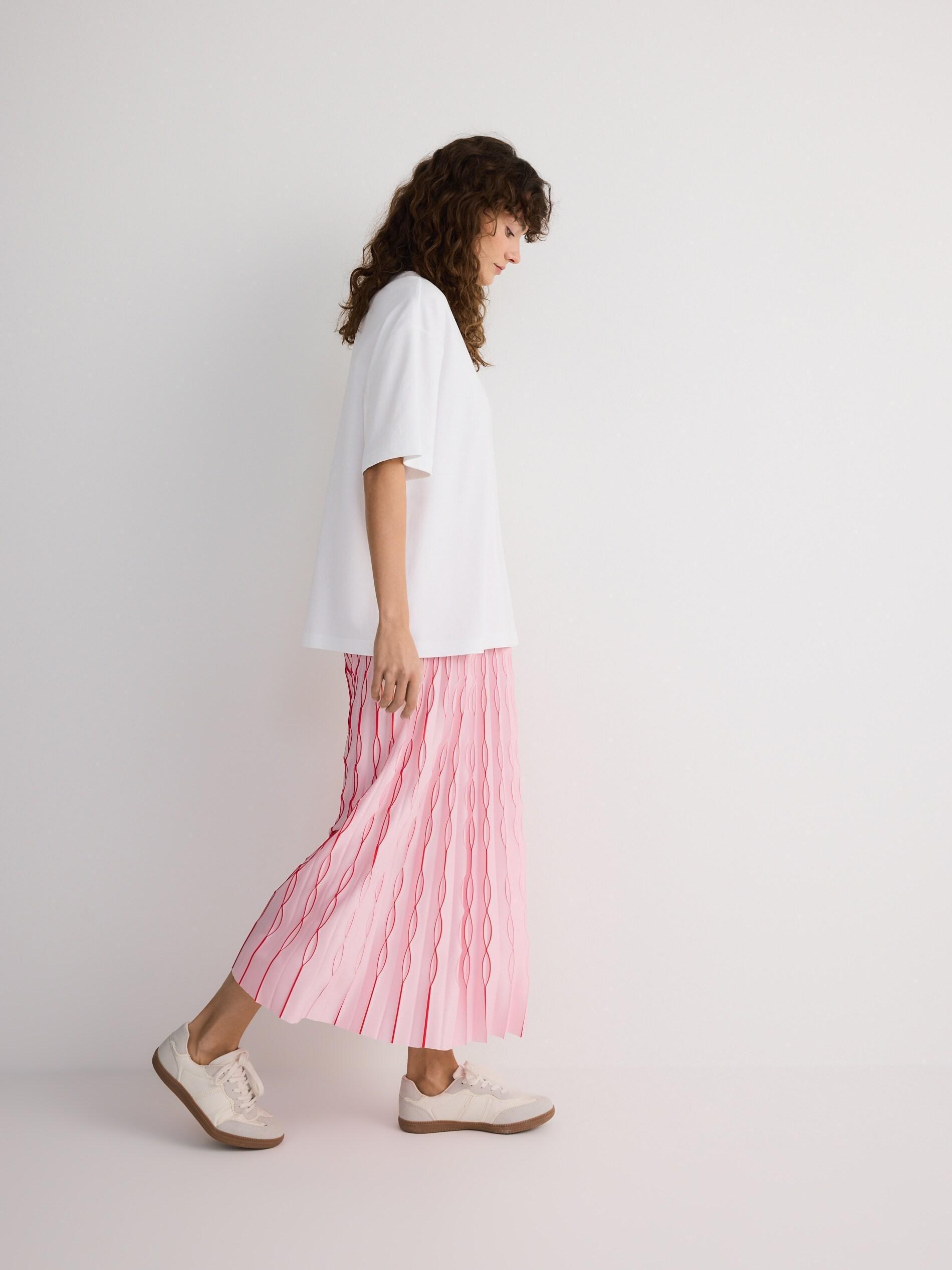 Pink Pleated Maxi Skirt, , large image number 2