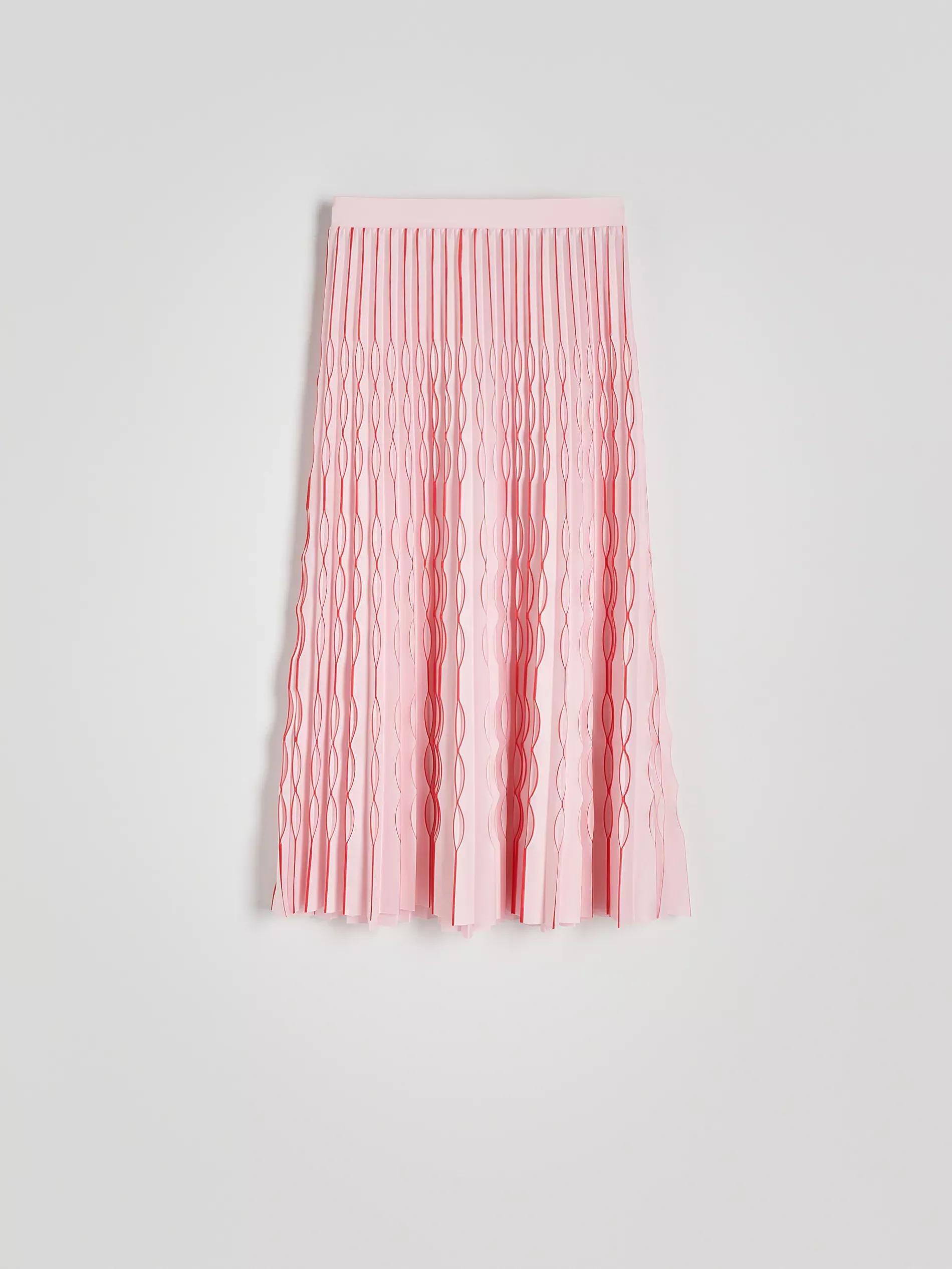 Pink Pleated Maxi Skirt, , large image number 4