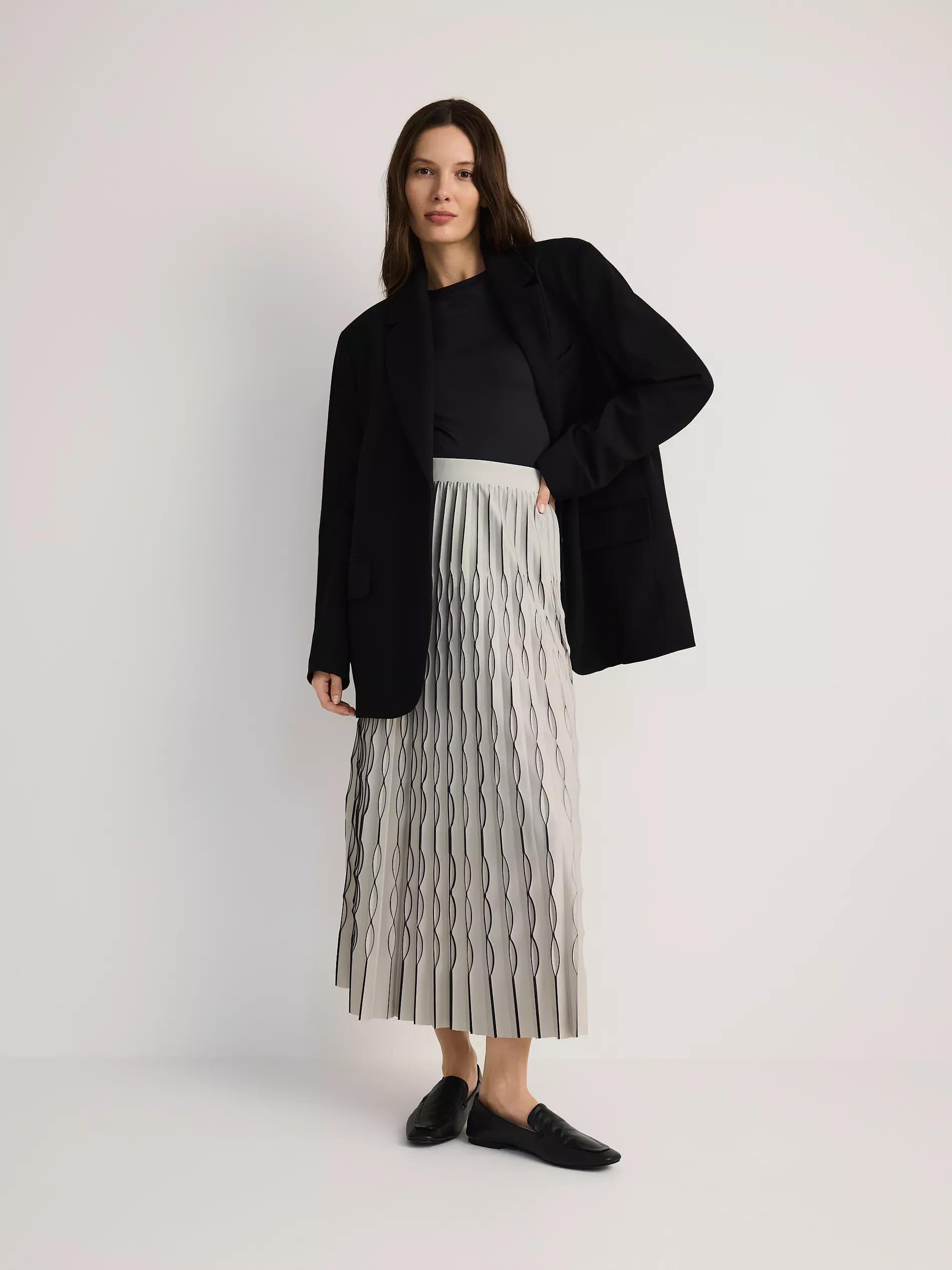 Multicolour Pleated Maxi Skirt, Multicolor, medium