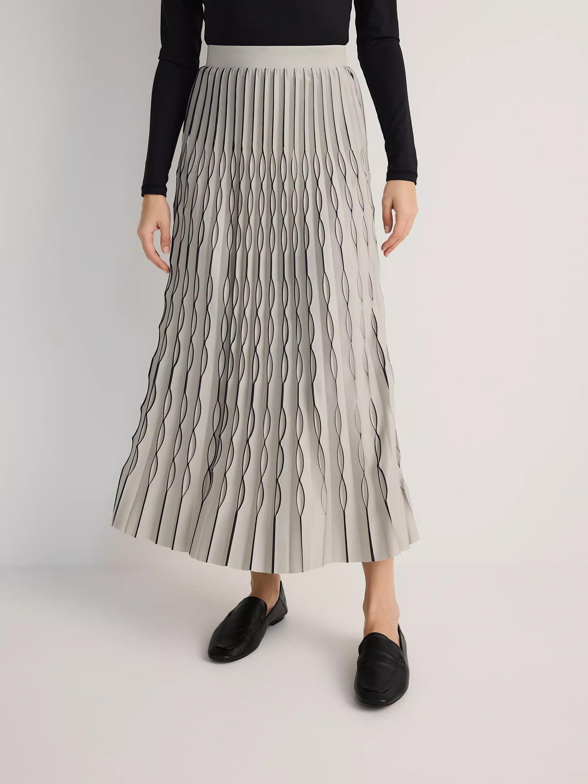 Multicolour Pleated Maxi Skirt, Multicolor, medium