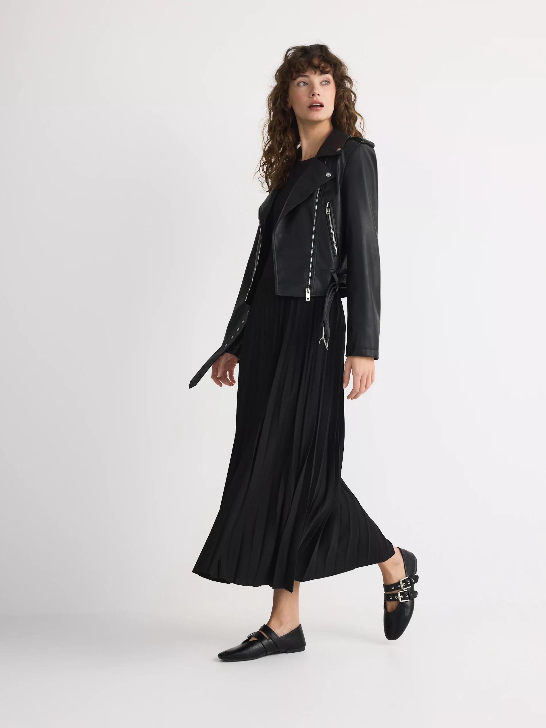 BLACK Pleated midi skirt, Black, large image number 1