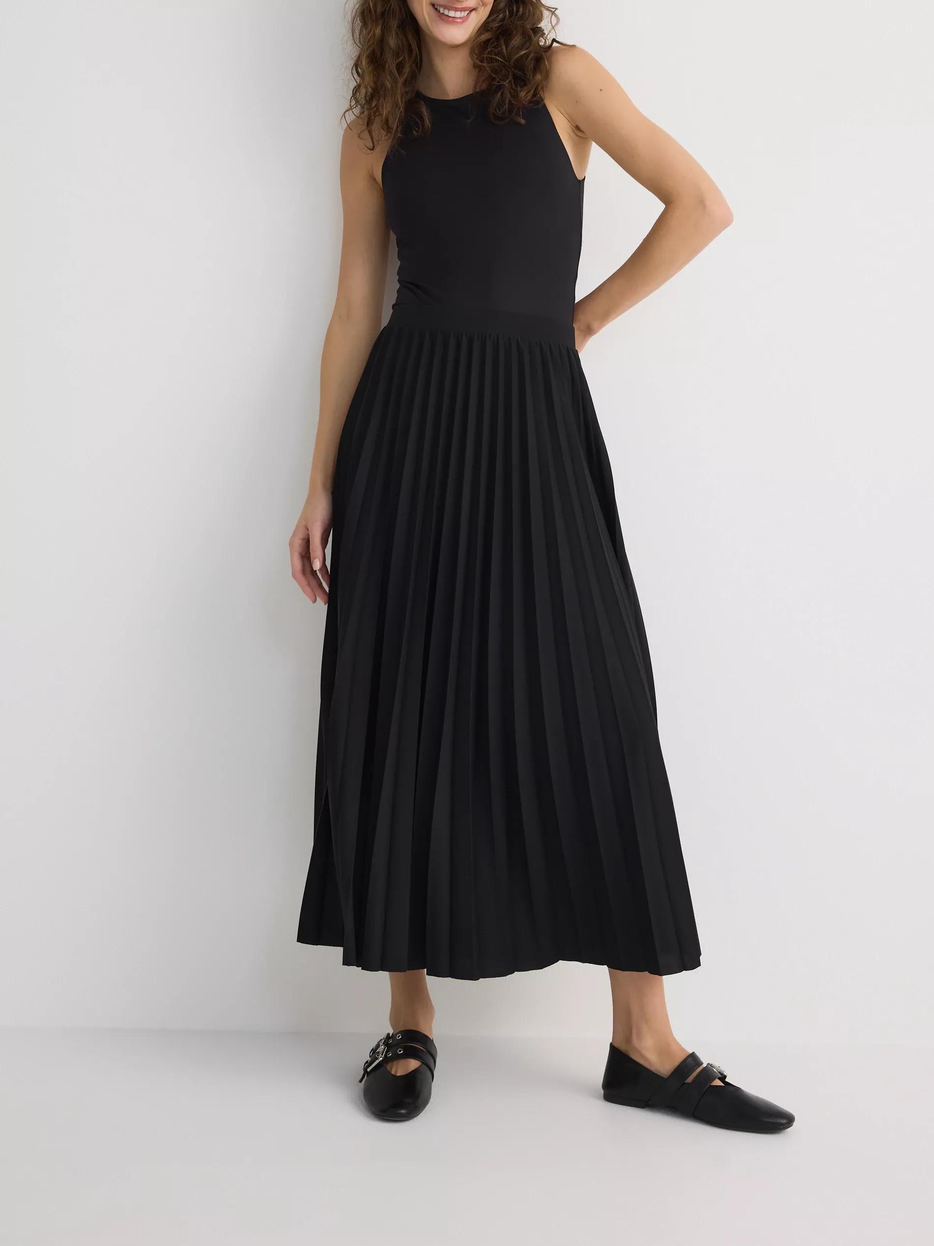 BLACK Pleated midi skirt, Black, large image number 2