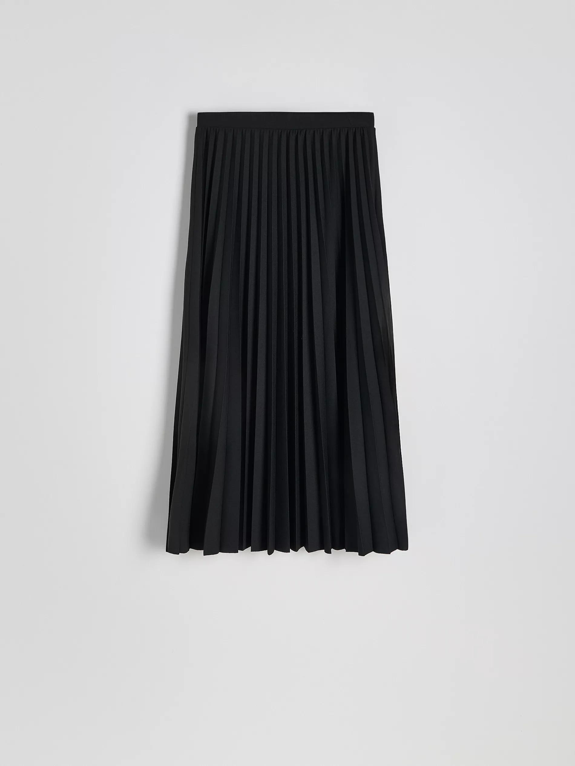 BLACK Pleated midi skirt, Black, large image number 4