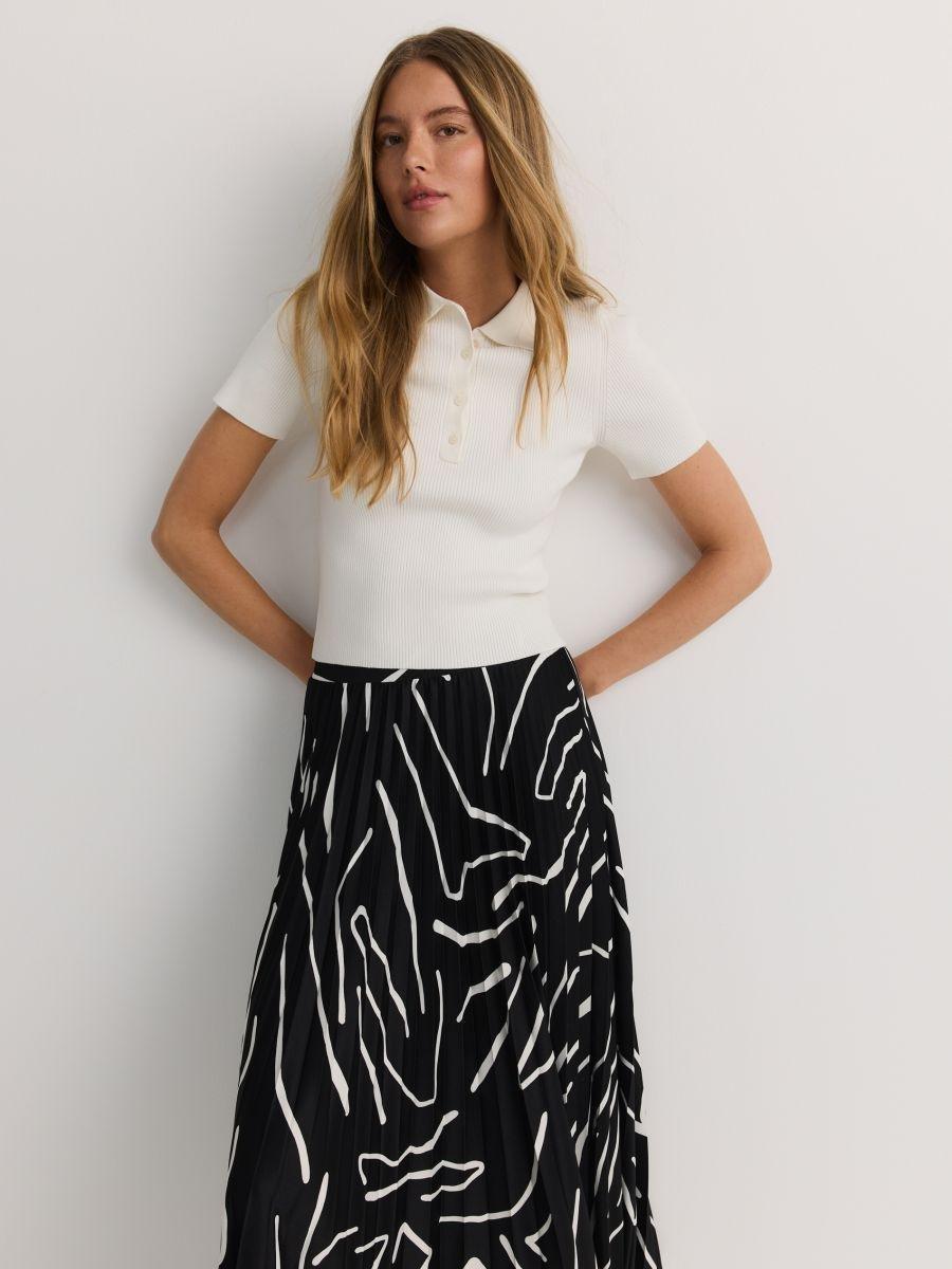 Multicolour Pleated Midi Skirt, , large image number 2