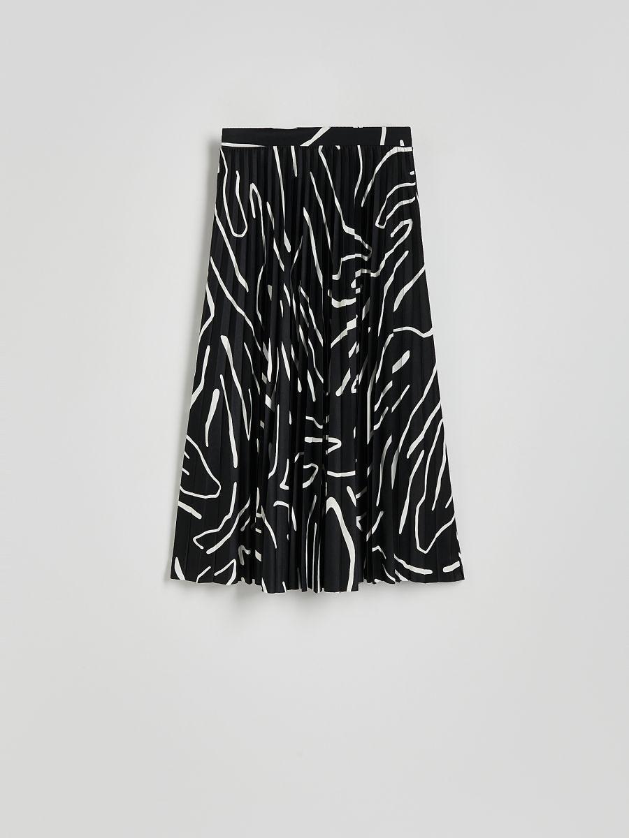 Multicolour Pleated Midi Skirt, , large image number 4