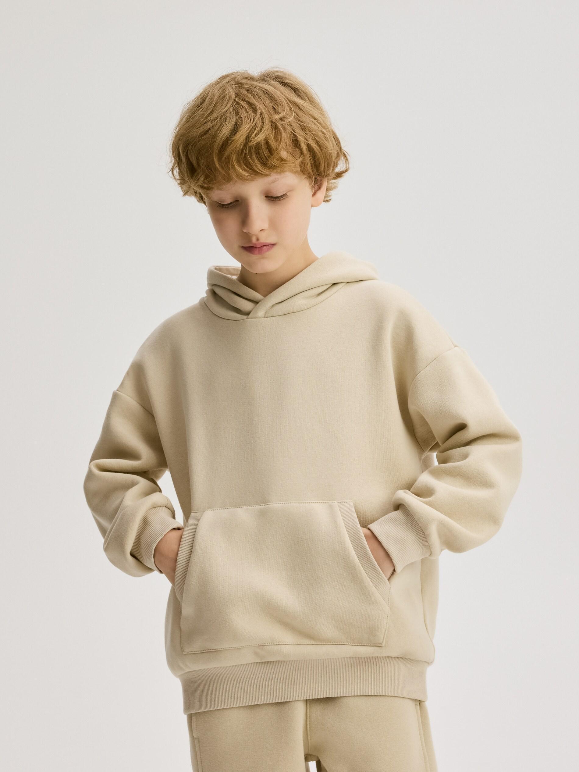 Beige Oversized Hoodie, Beige, large image number 0