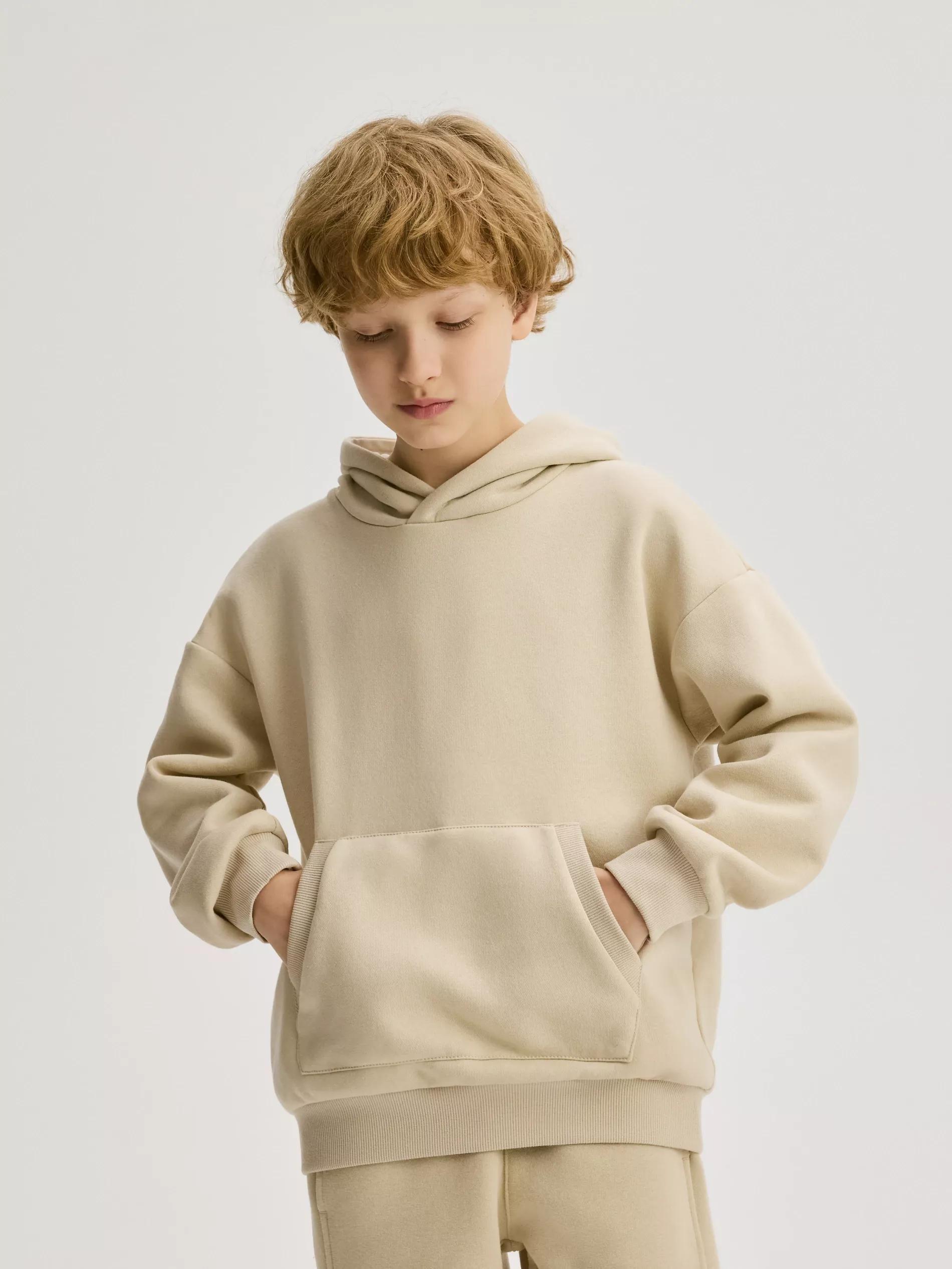 Beige Oversized Hoodie, Beige, medium