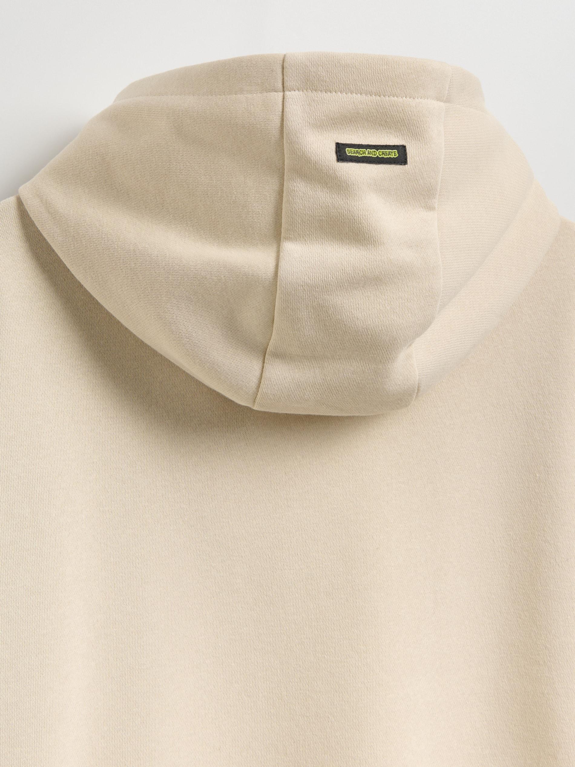 Beige Oversized Hoodie, Beige, large image number 3