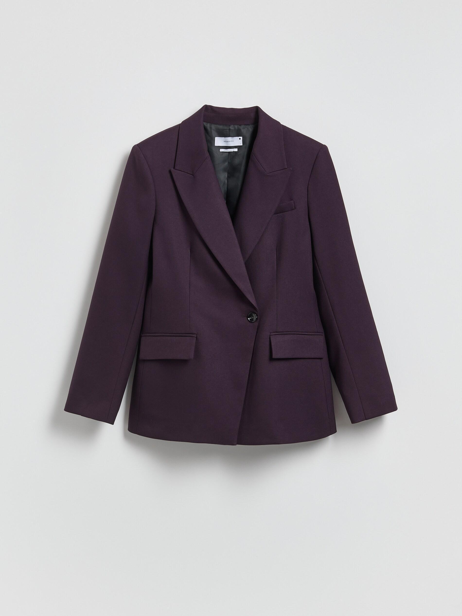 Purple Viscose Blend Blazer, Purple, large image number 0