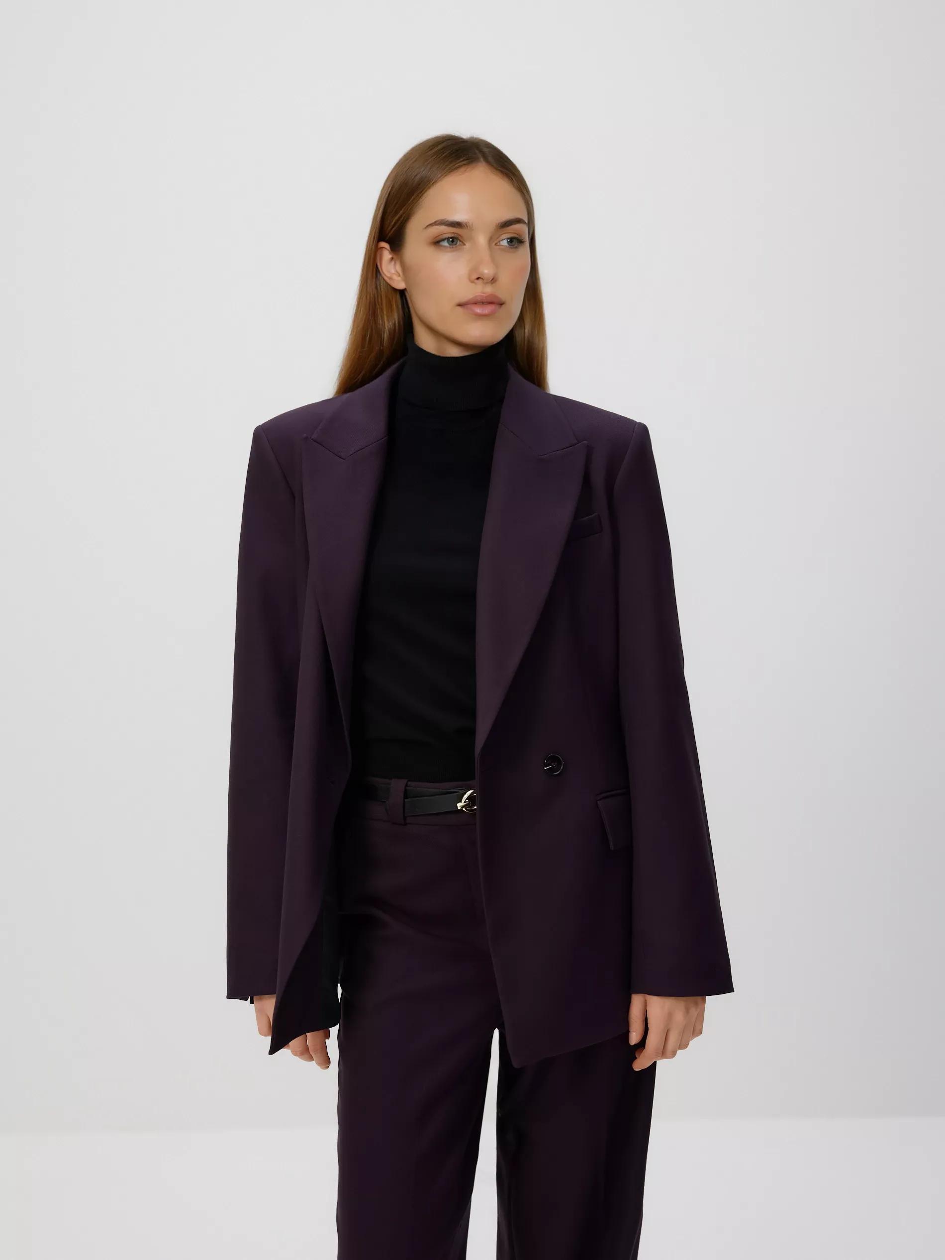 Purple Viscose Blend Blazer, Purple, large image number 2