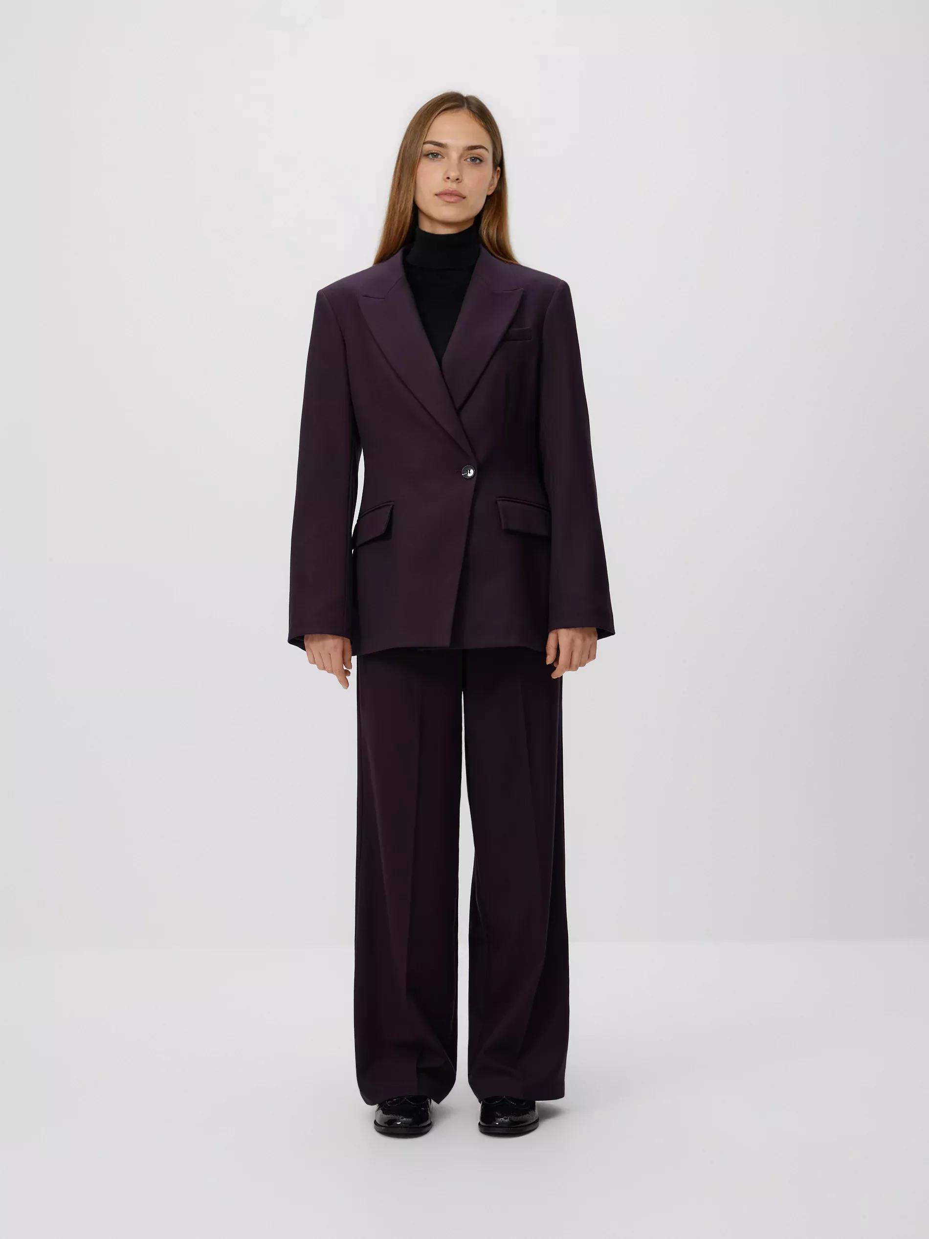 Purple Viscose Blend Blazer, Purple, large image number 4