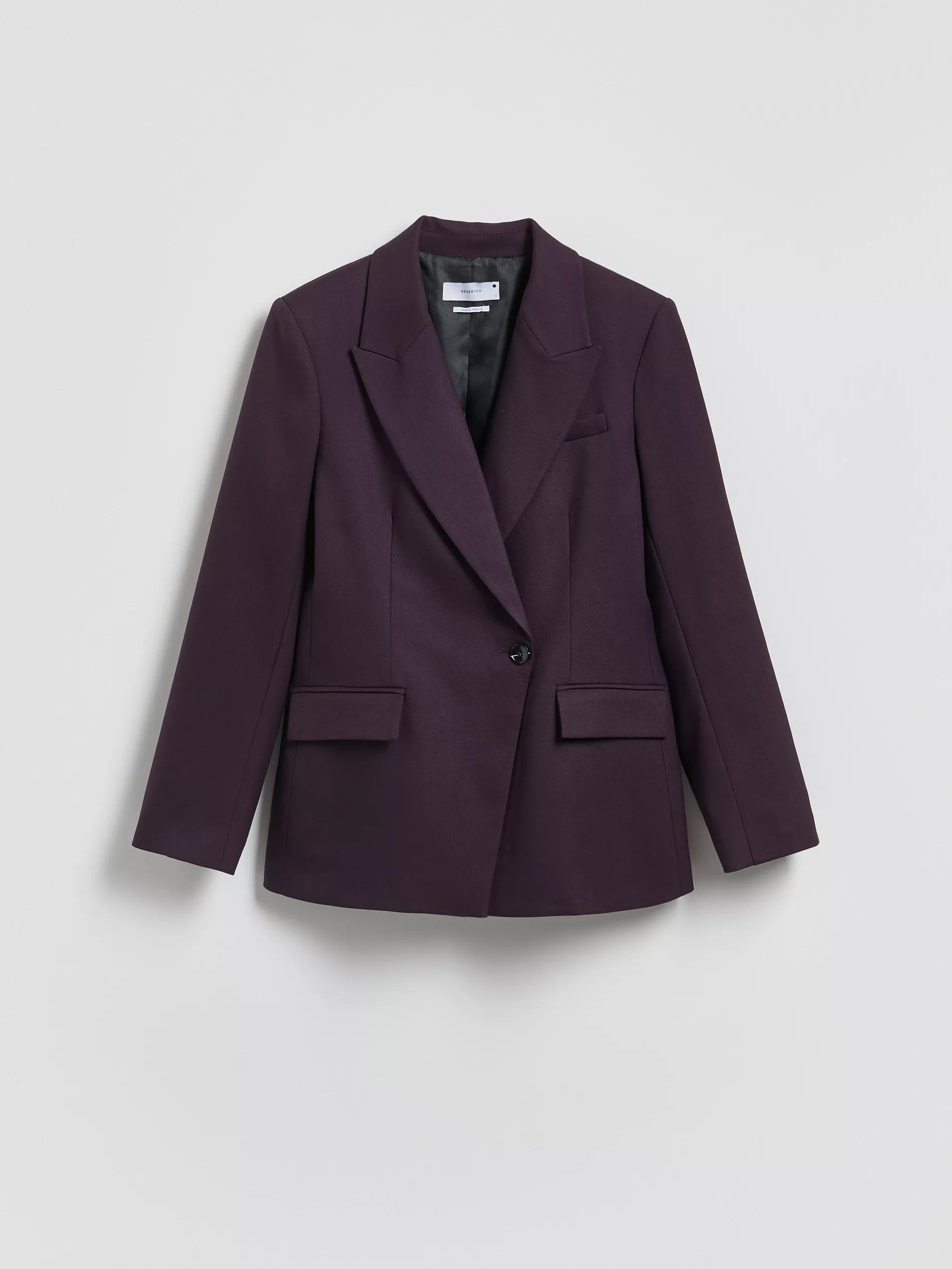 Purple Viscose Blend Blazer, Purple, large image number 5