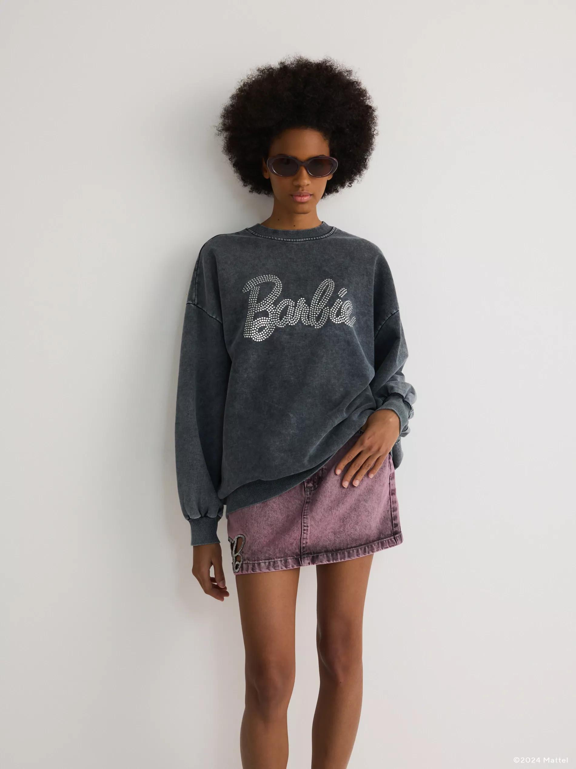 Purple Denim Skirt With Cut-Out, , large image number 0