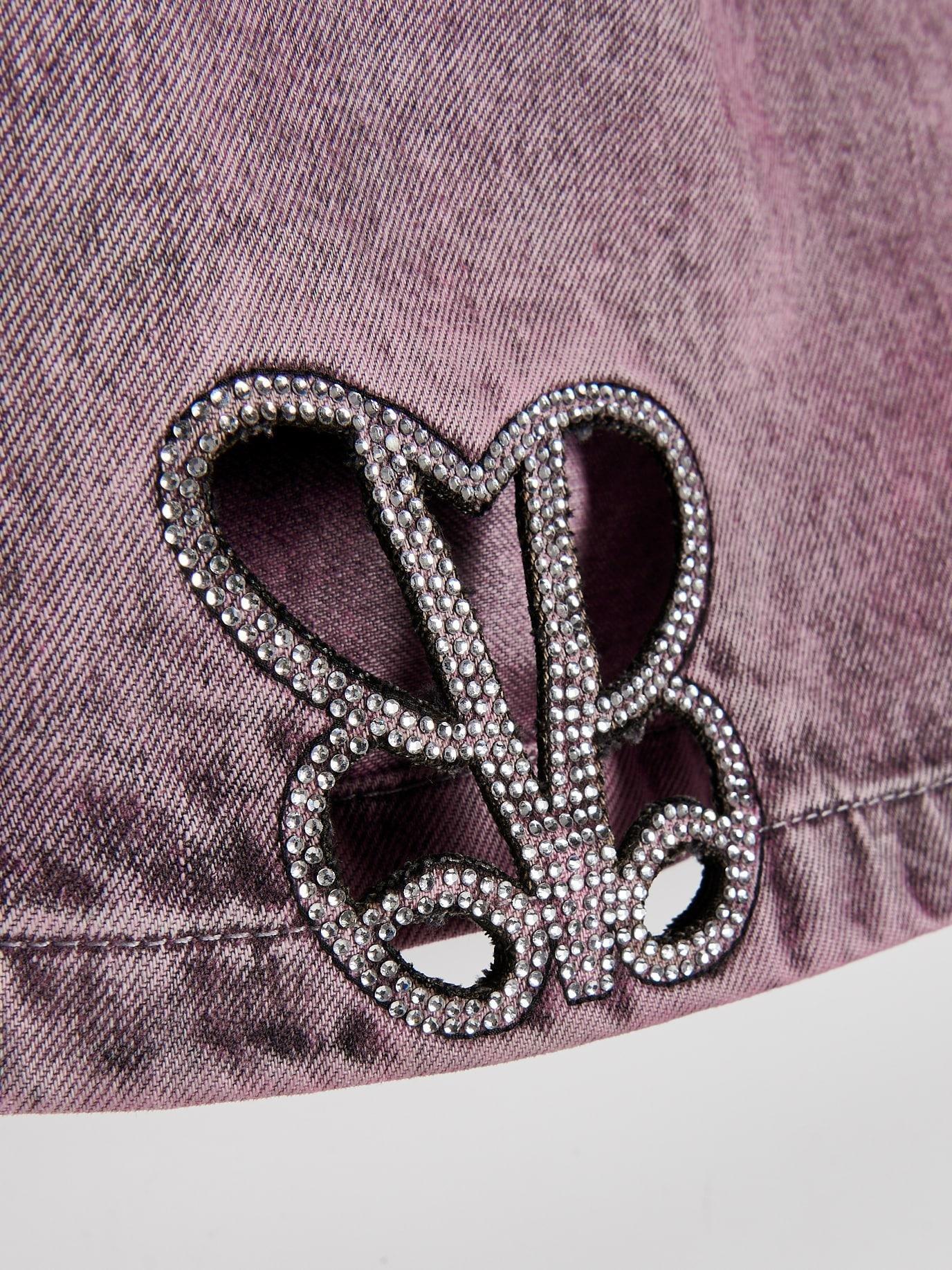 Purple Denim Skirt With Cut-Out, , large image number 3