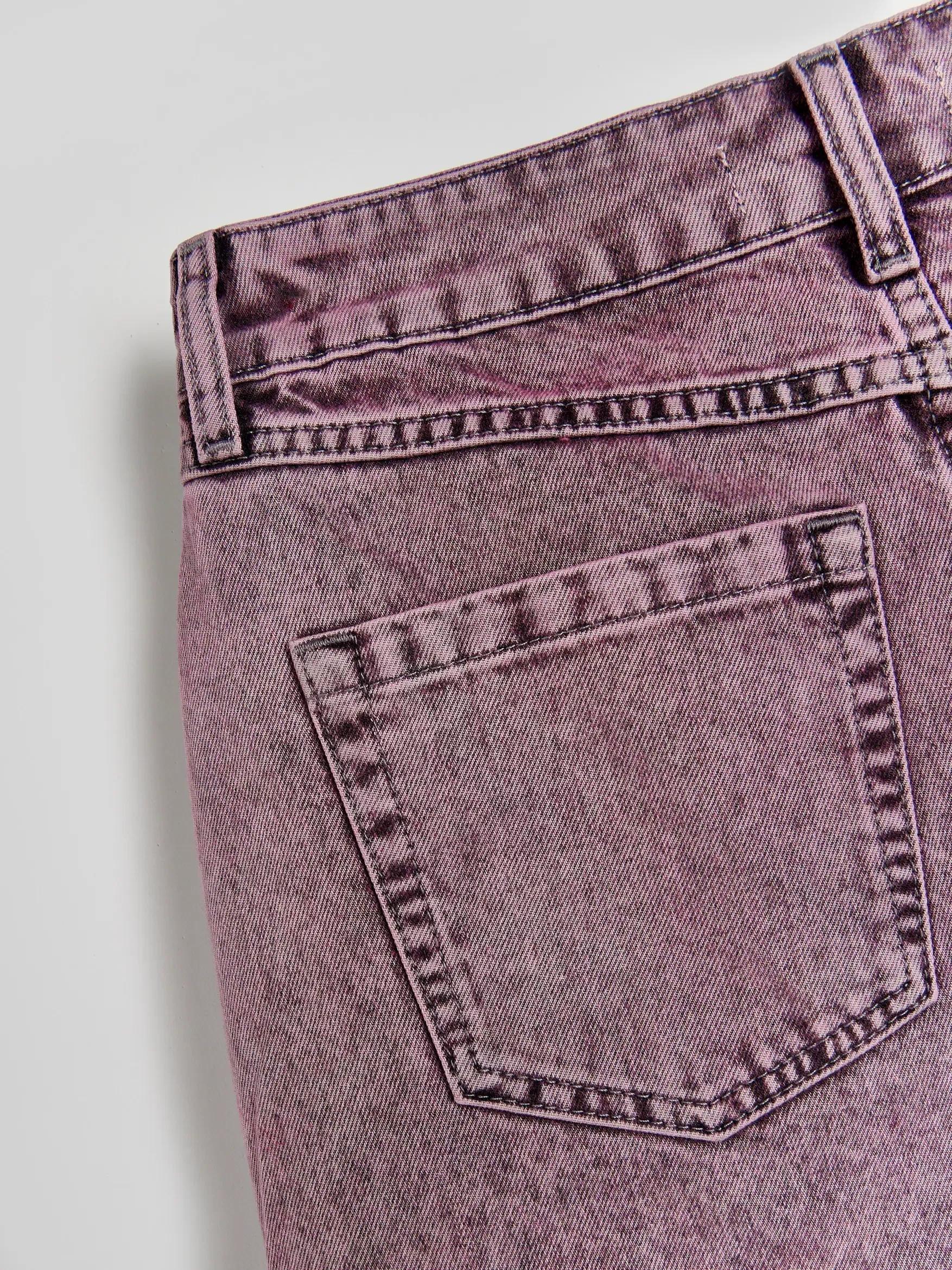 Purple Denim Skirt With Cut-Out, , large image number 4