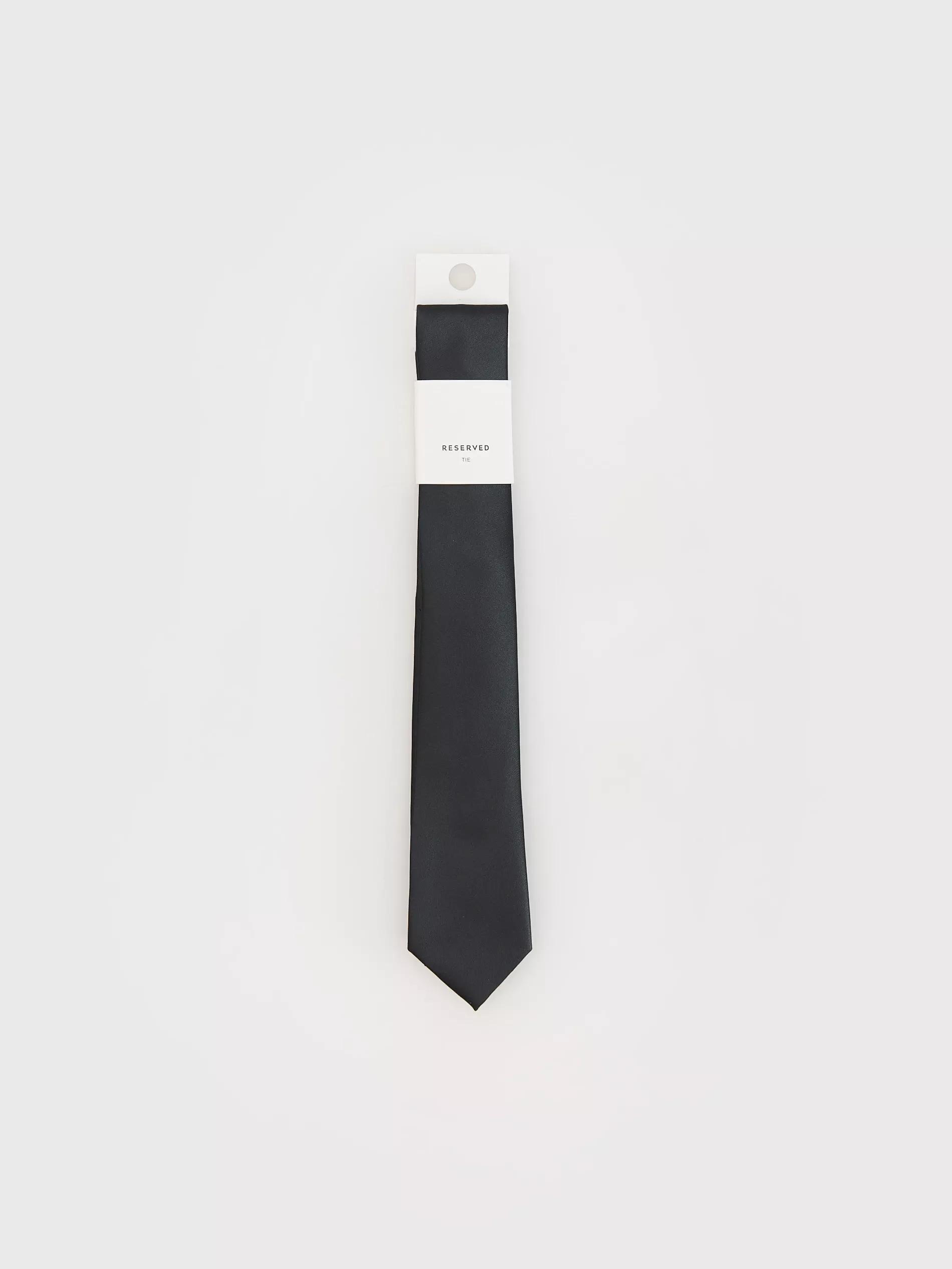 Black Narrow Tie, Black, large image number 1
