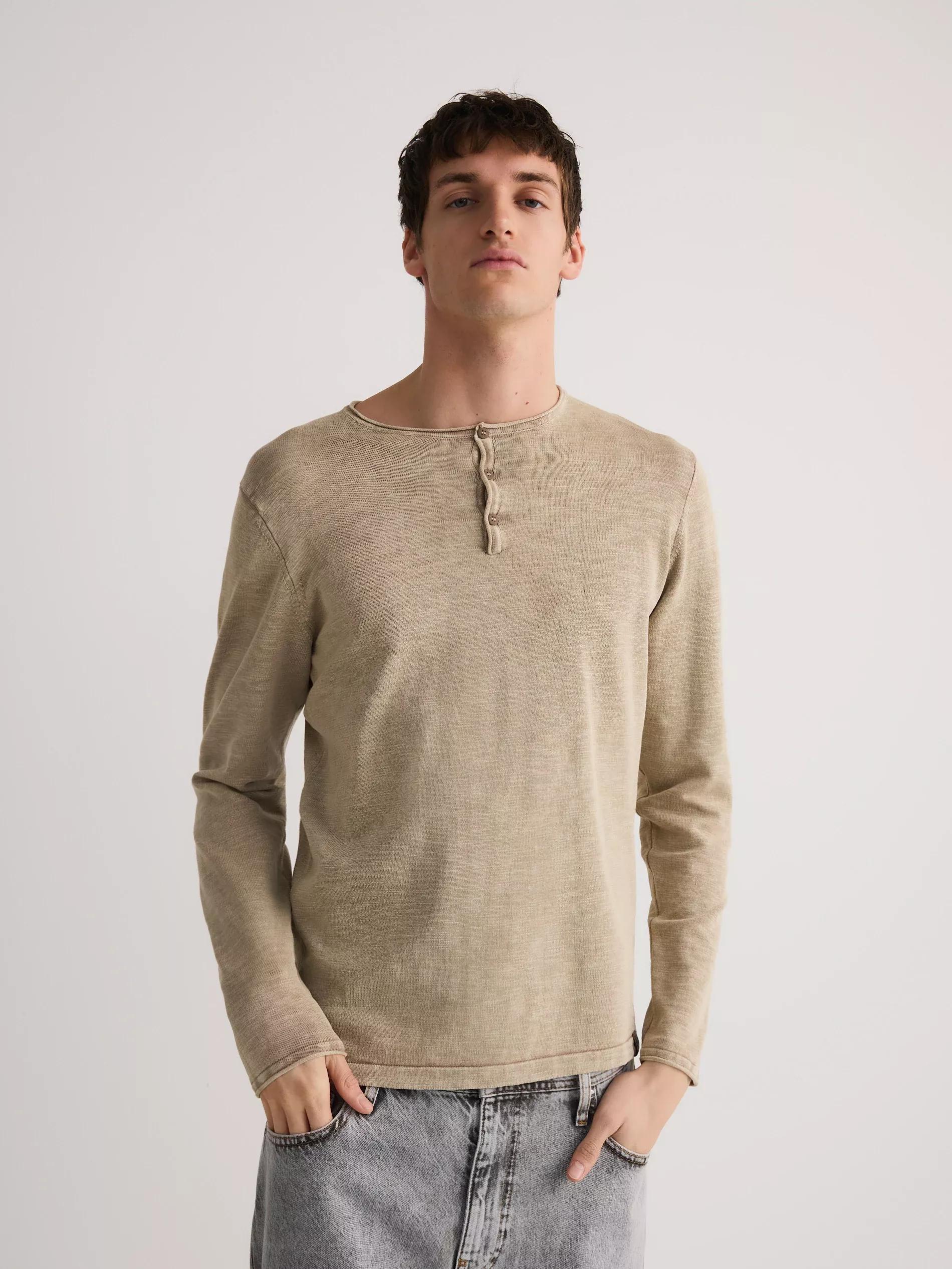 Beige Cotton Sweater, , large image number 4