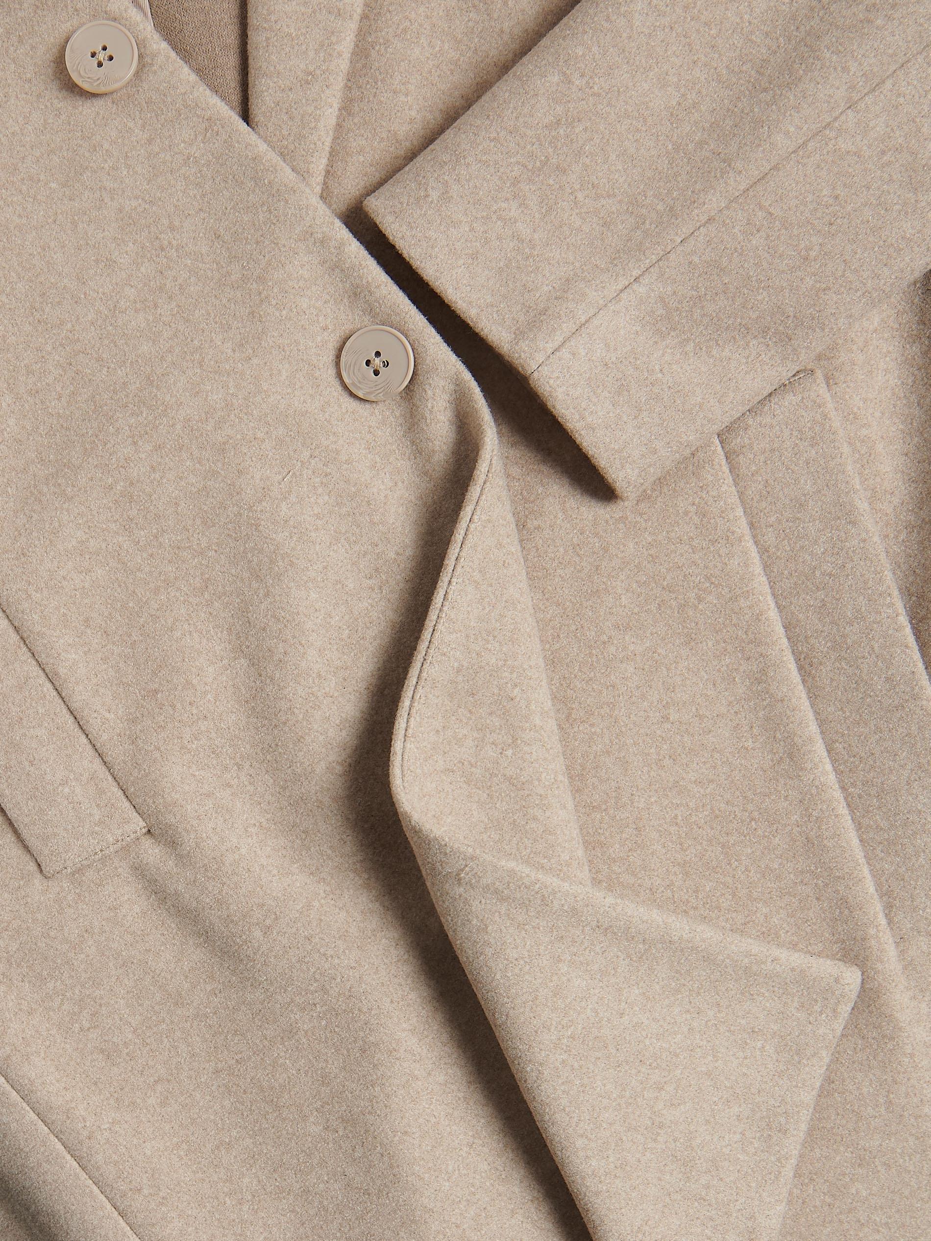 Beige Elegant Coat With A Collar, Beige, large image number 1