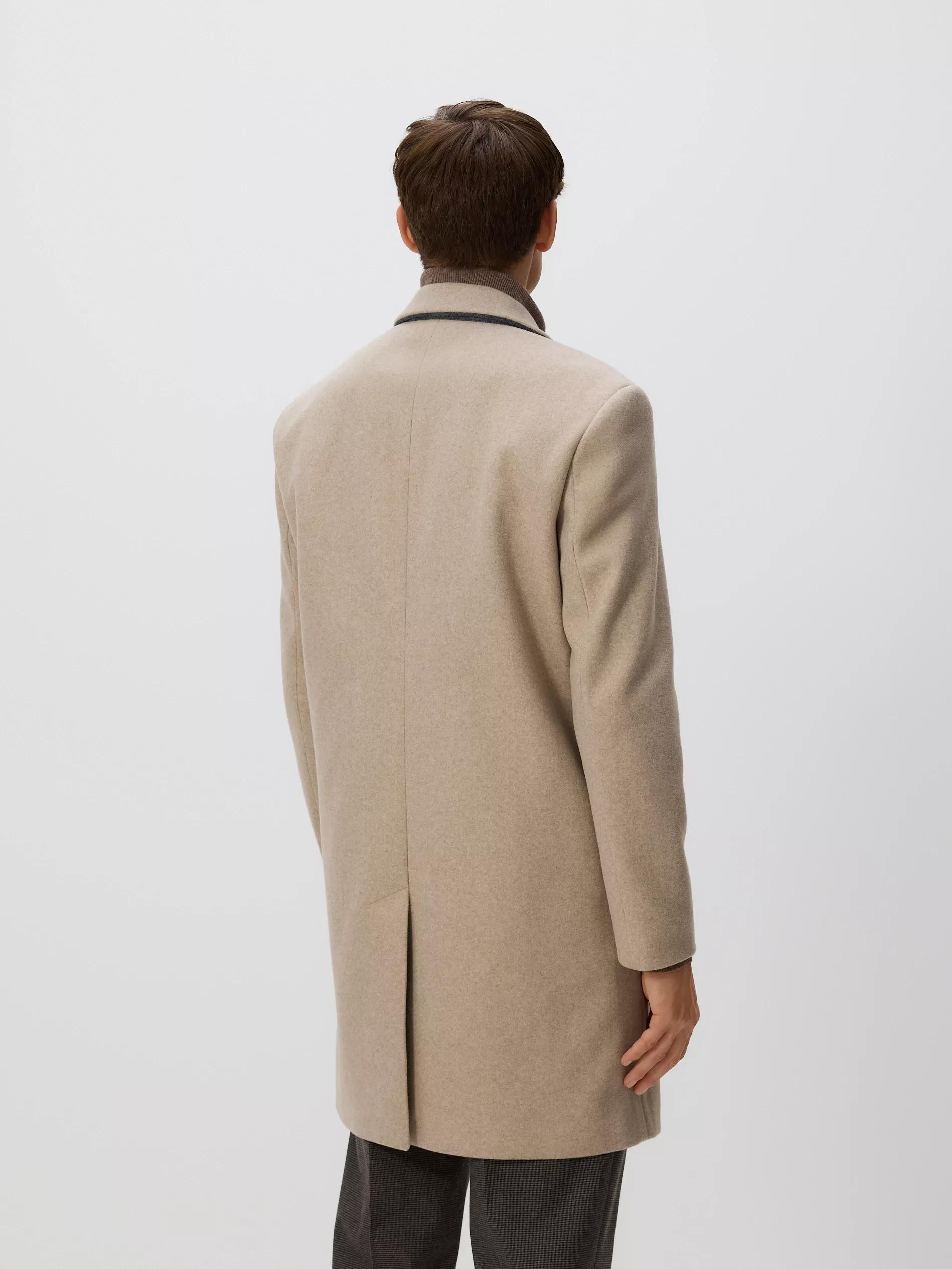 Beige Elegant Coat With A Collar, Beige, large image number 2