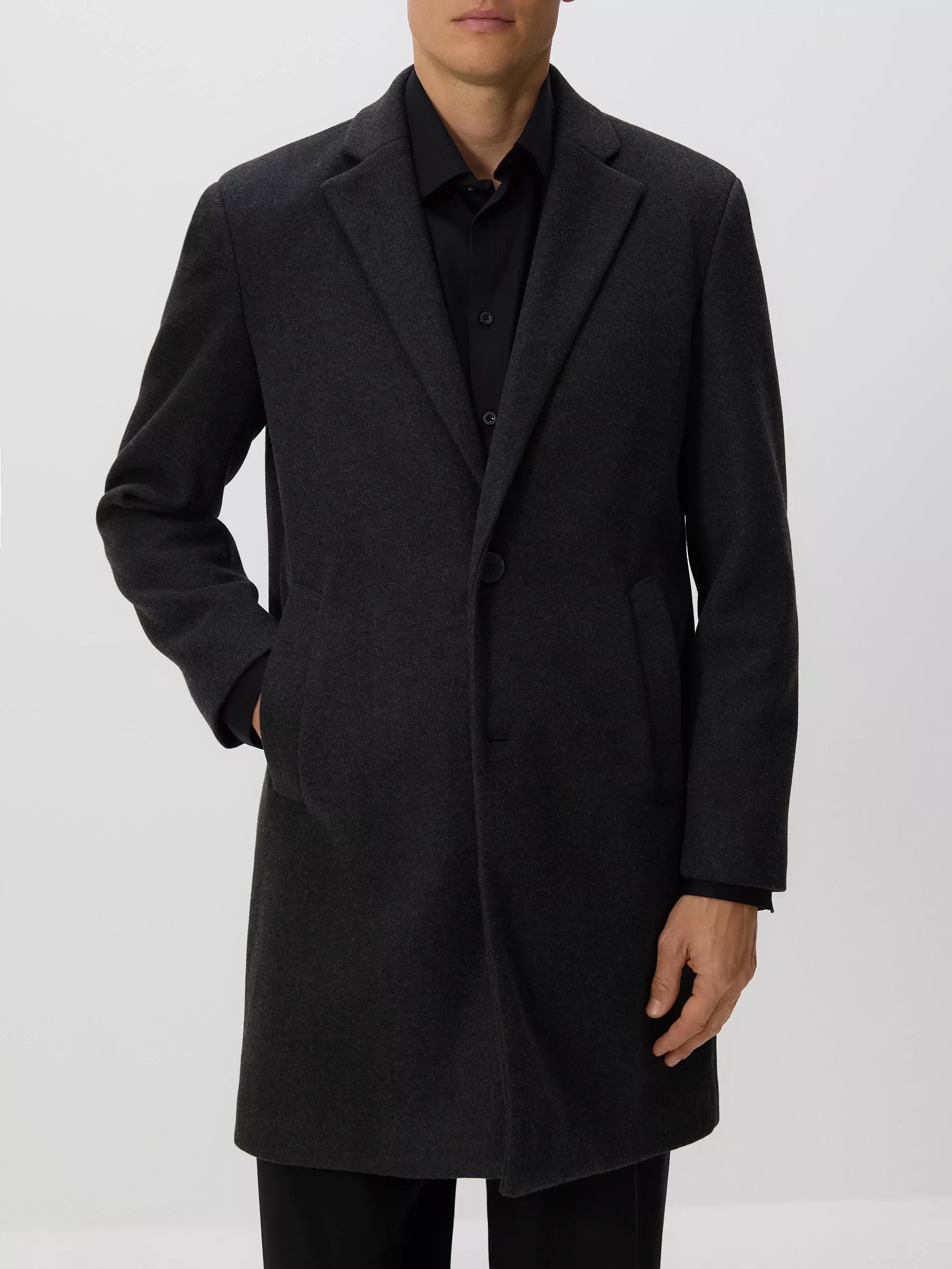 Black Elegant Coat With A Collar, Black, large image number 2