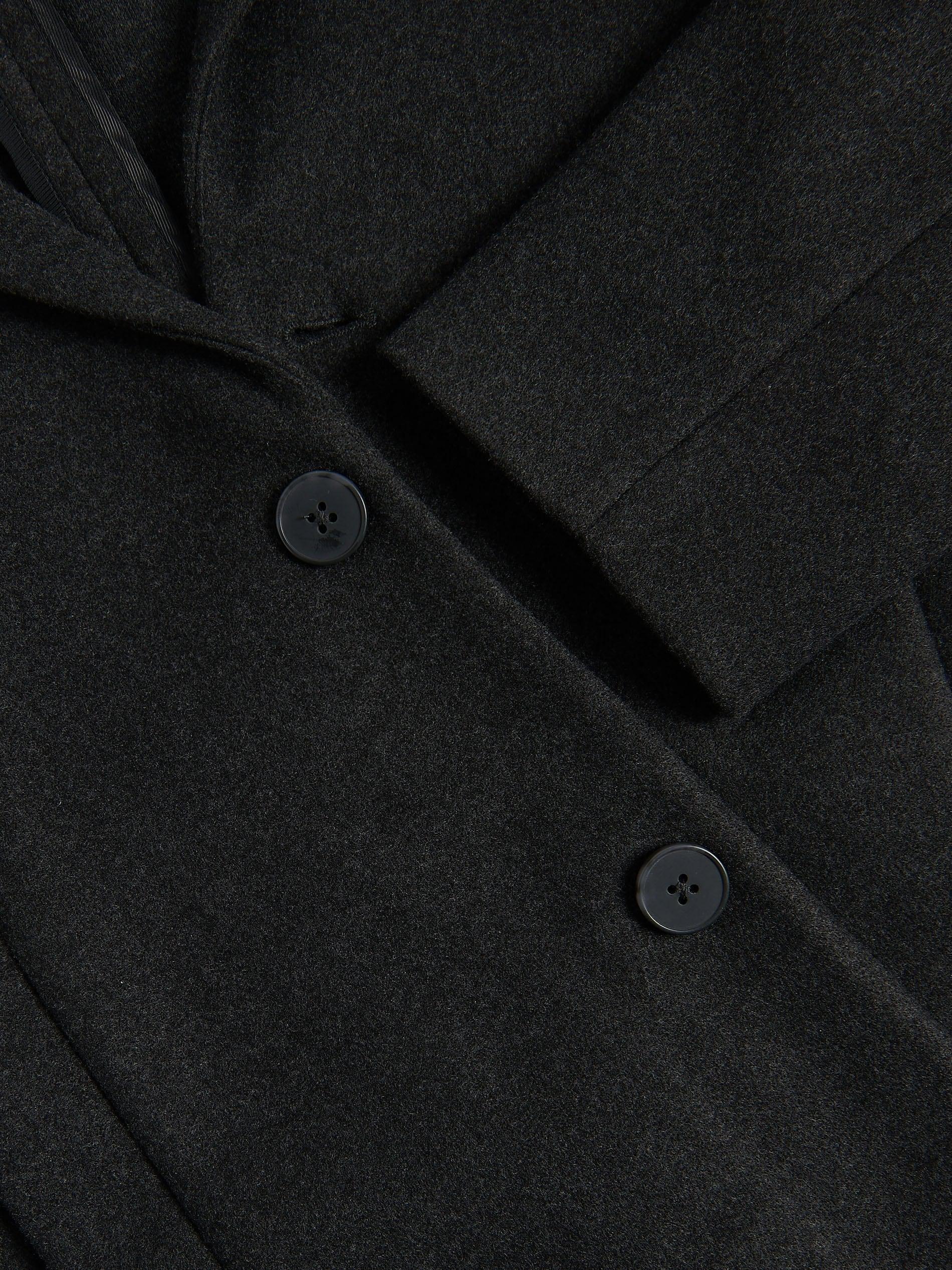 Black Elegant Coat With A Collar, Black, large image number 5