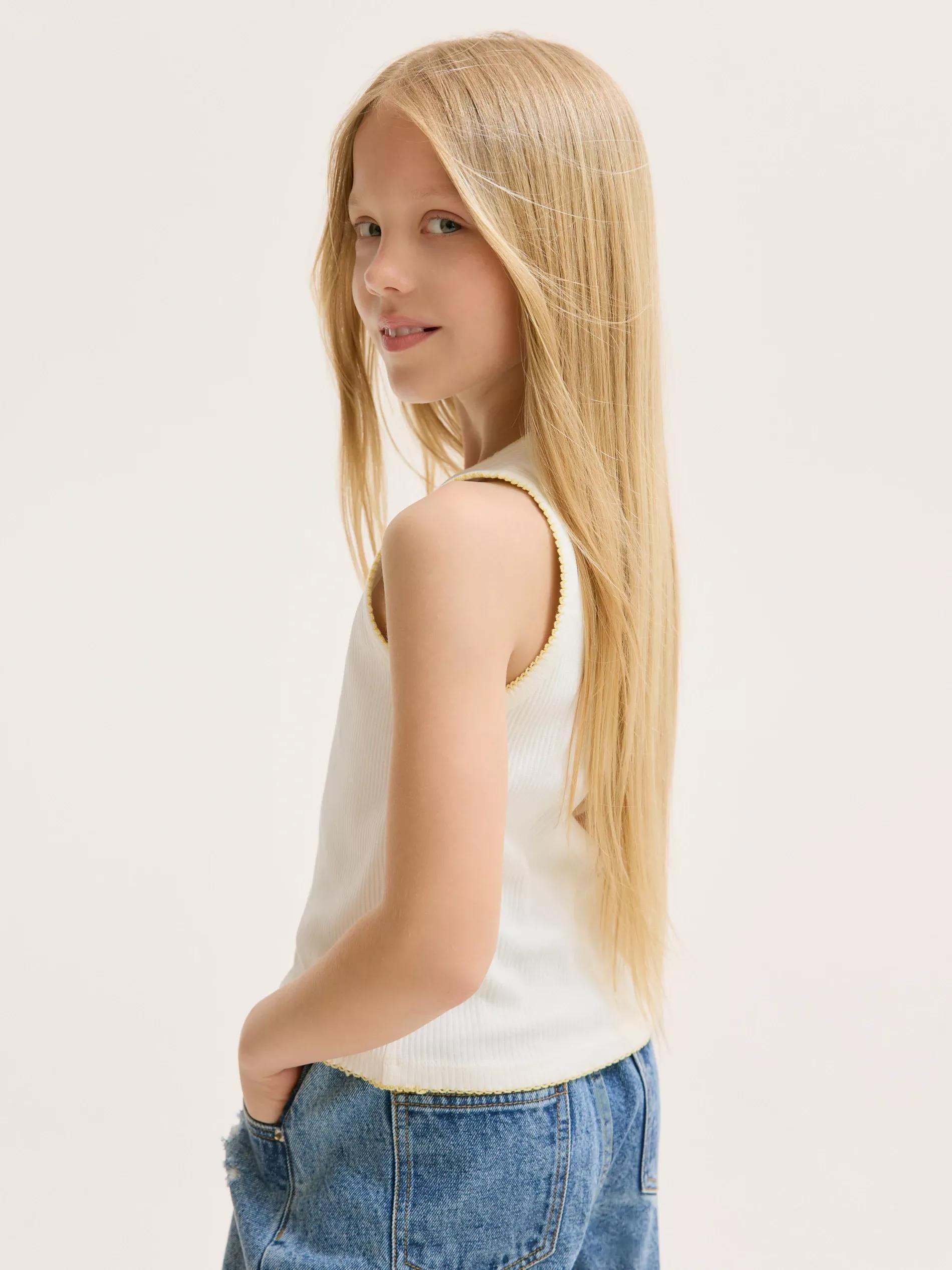 Cream Top With Applique, , large image number 4