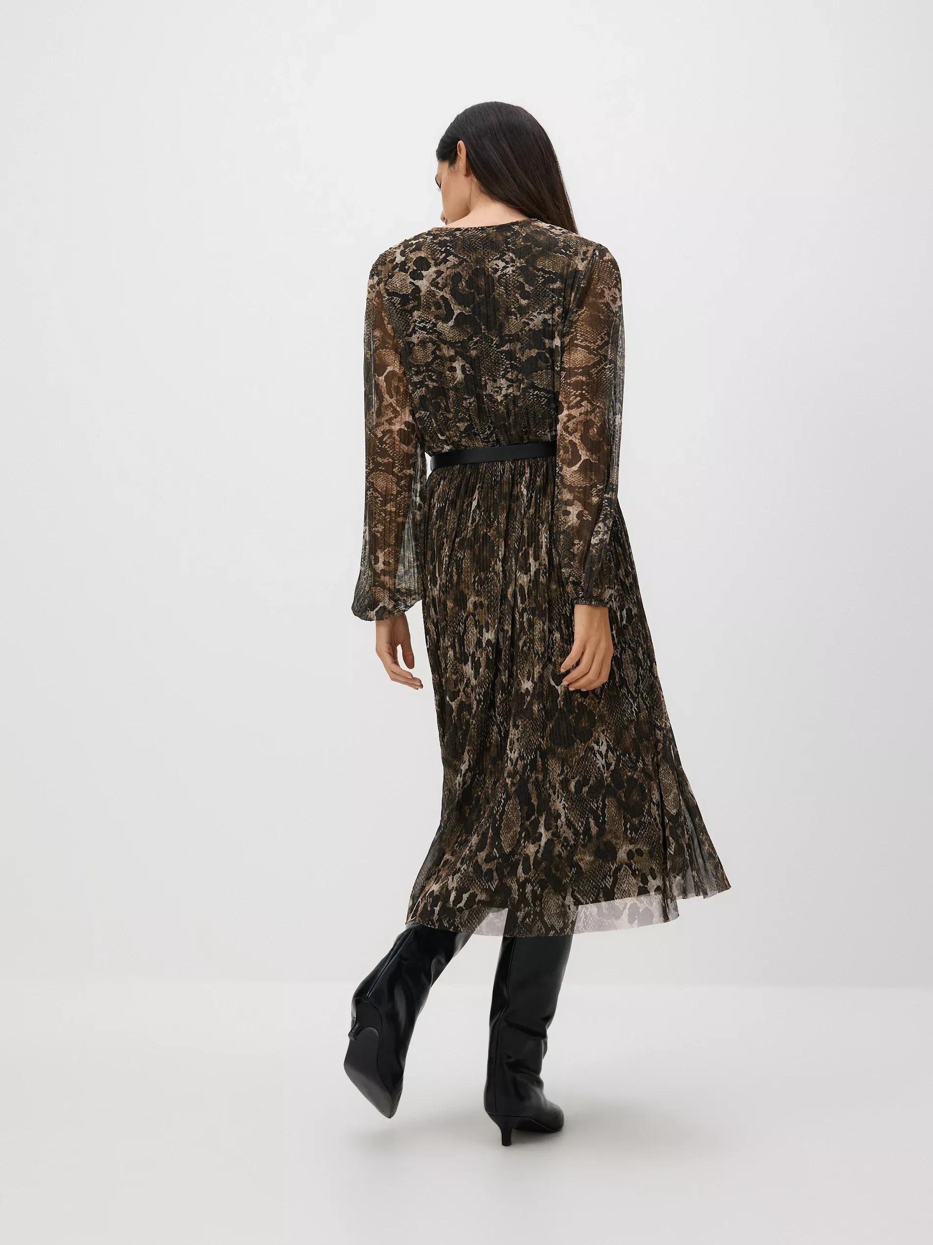 Multicolour Plisse Dress With Belt, Multicolor, large image number 3