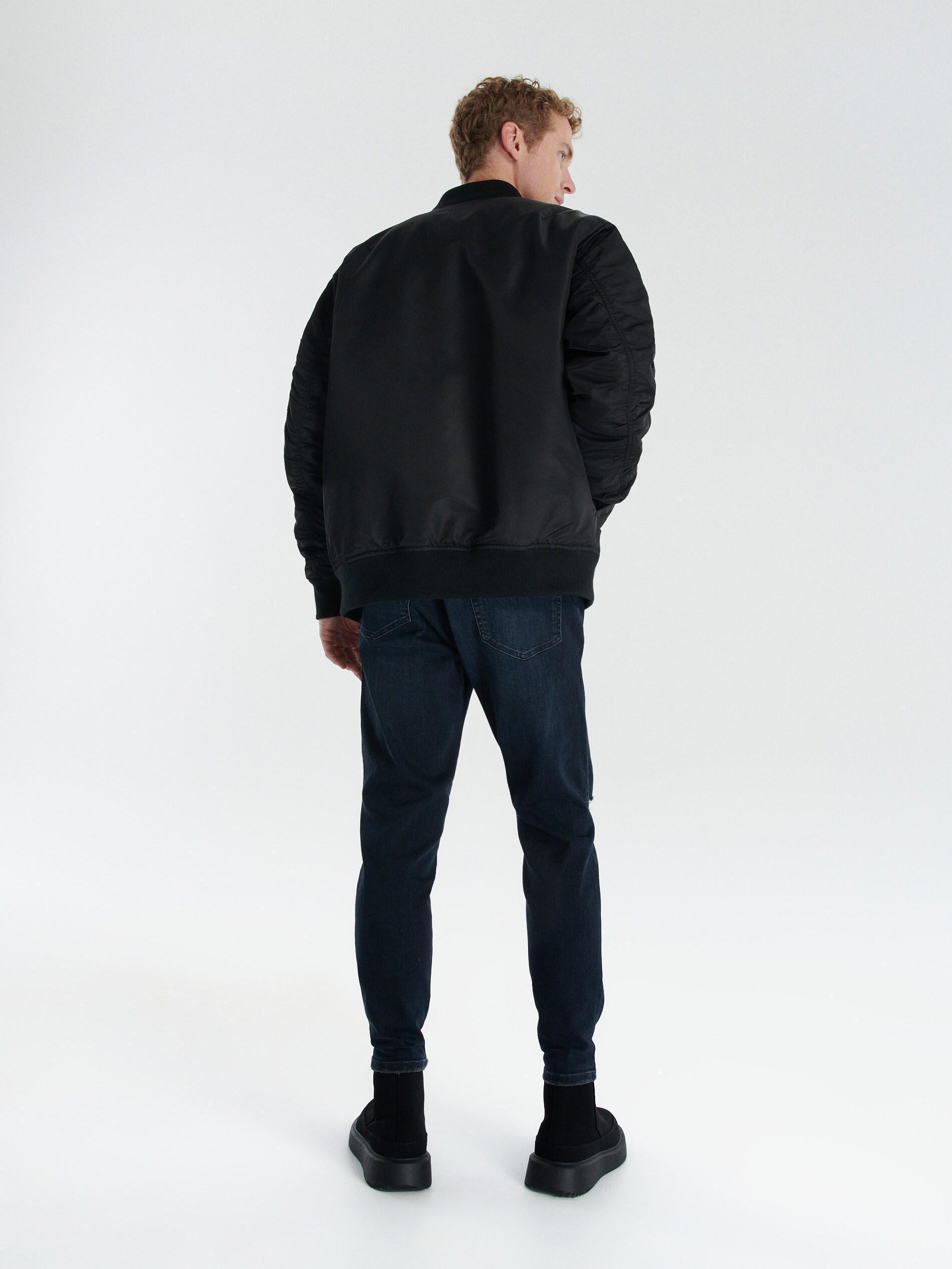 Navy Ripped Leg Carrot Jeans, , large image number 2