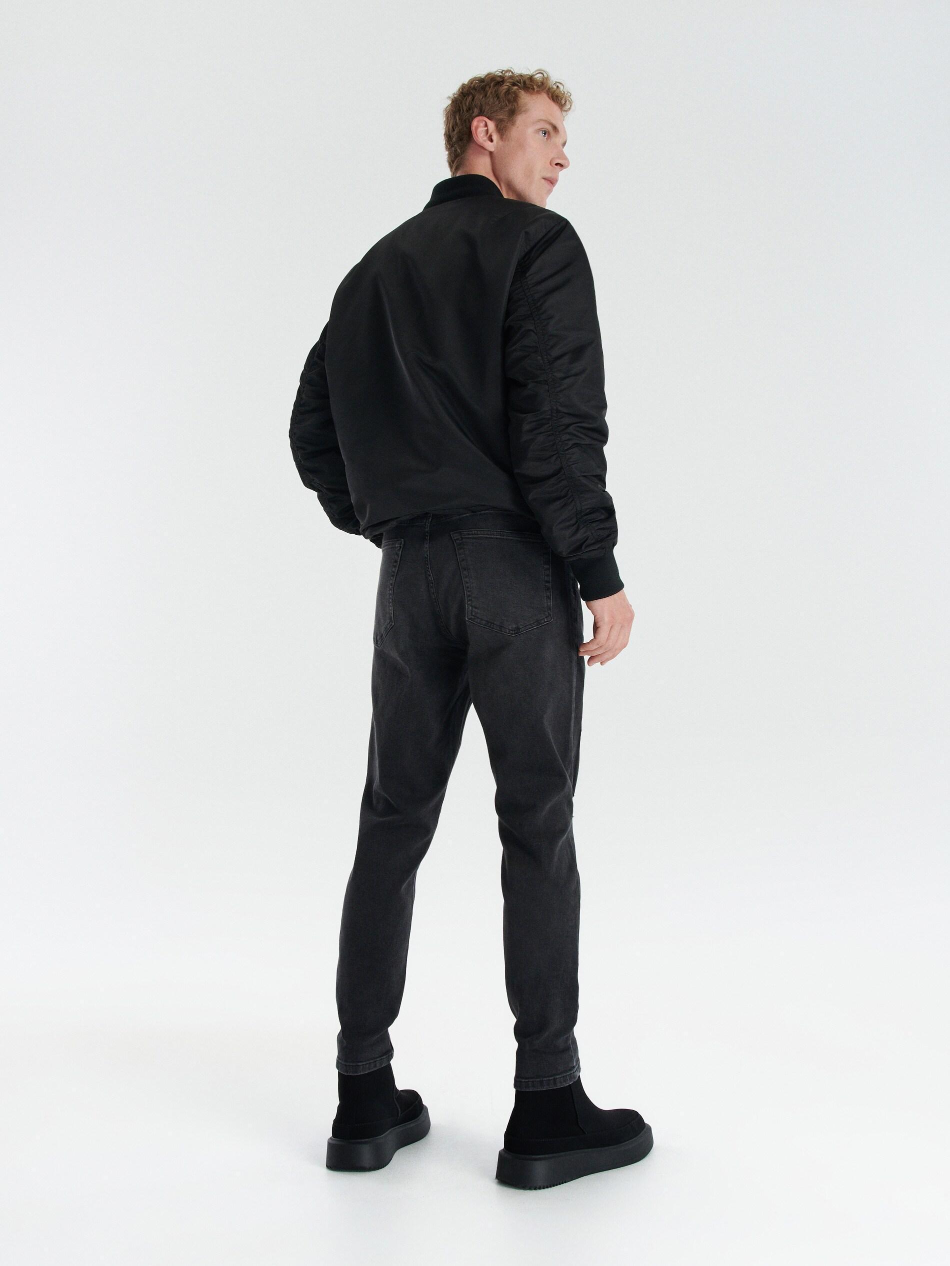 Grey Ripped Leg Carrot Jeans, , large image number 2